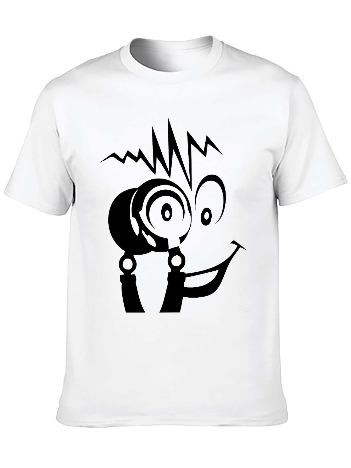 Black Cool Face Black T-Shirt - Unique Graphic Tee view 10