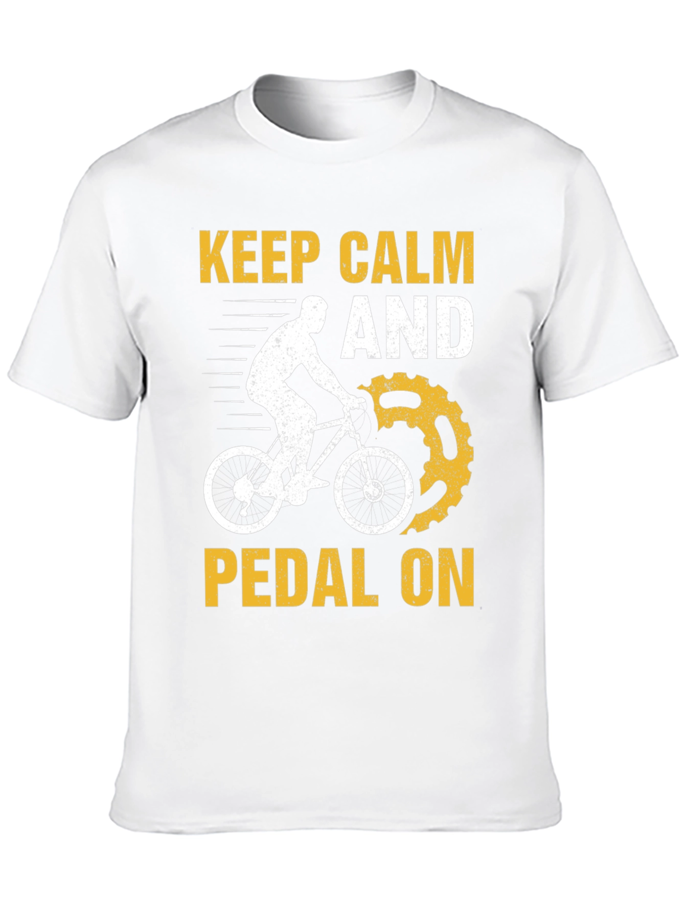 Black Keep Calm and Pedal On T-Shirt view 10
