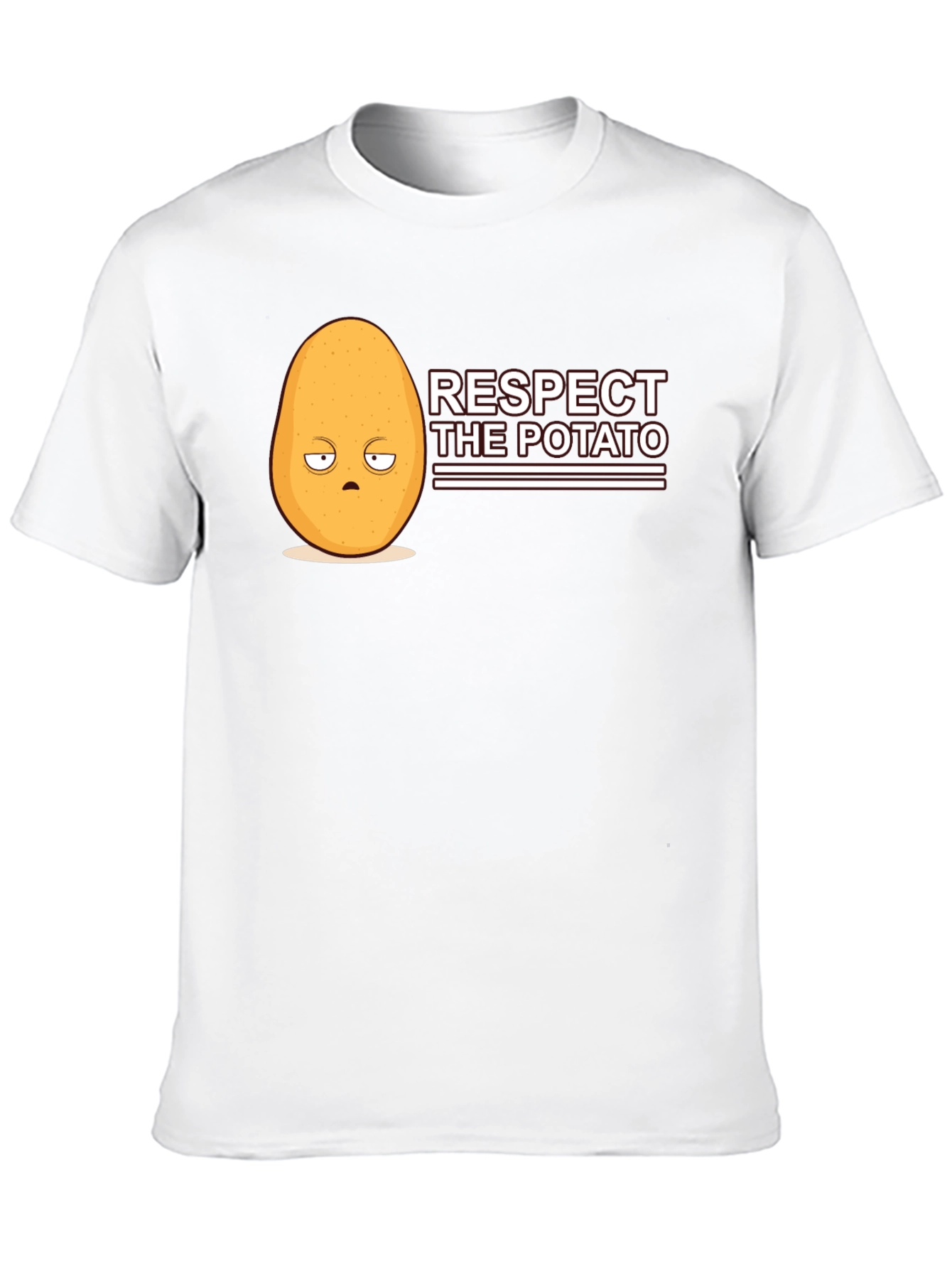 Black Respect the Potato Funny Graphic Tee view 10
