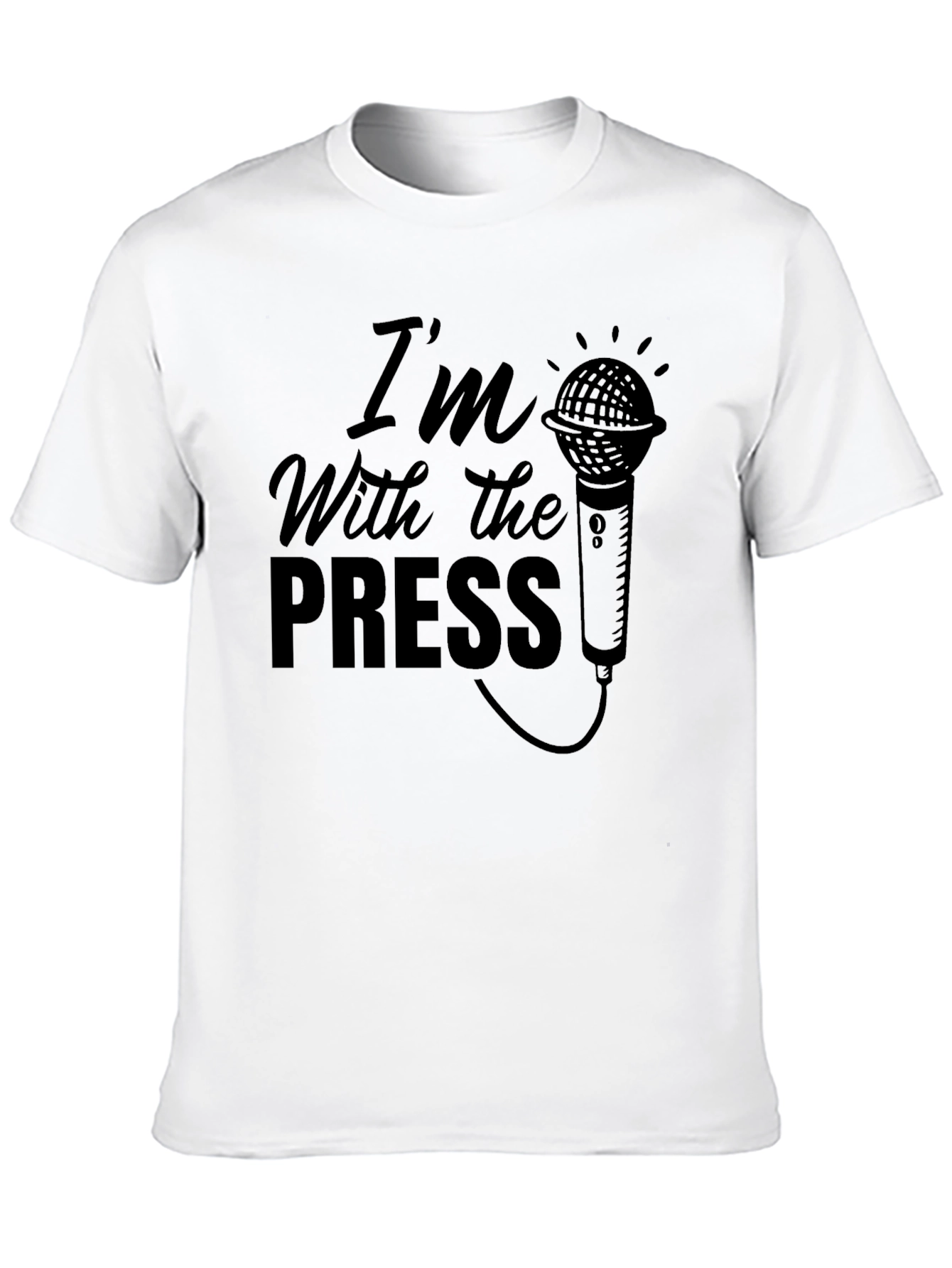 Black I'm With The Press Graphic T-Shirt - Black Crew Neck view 10