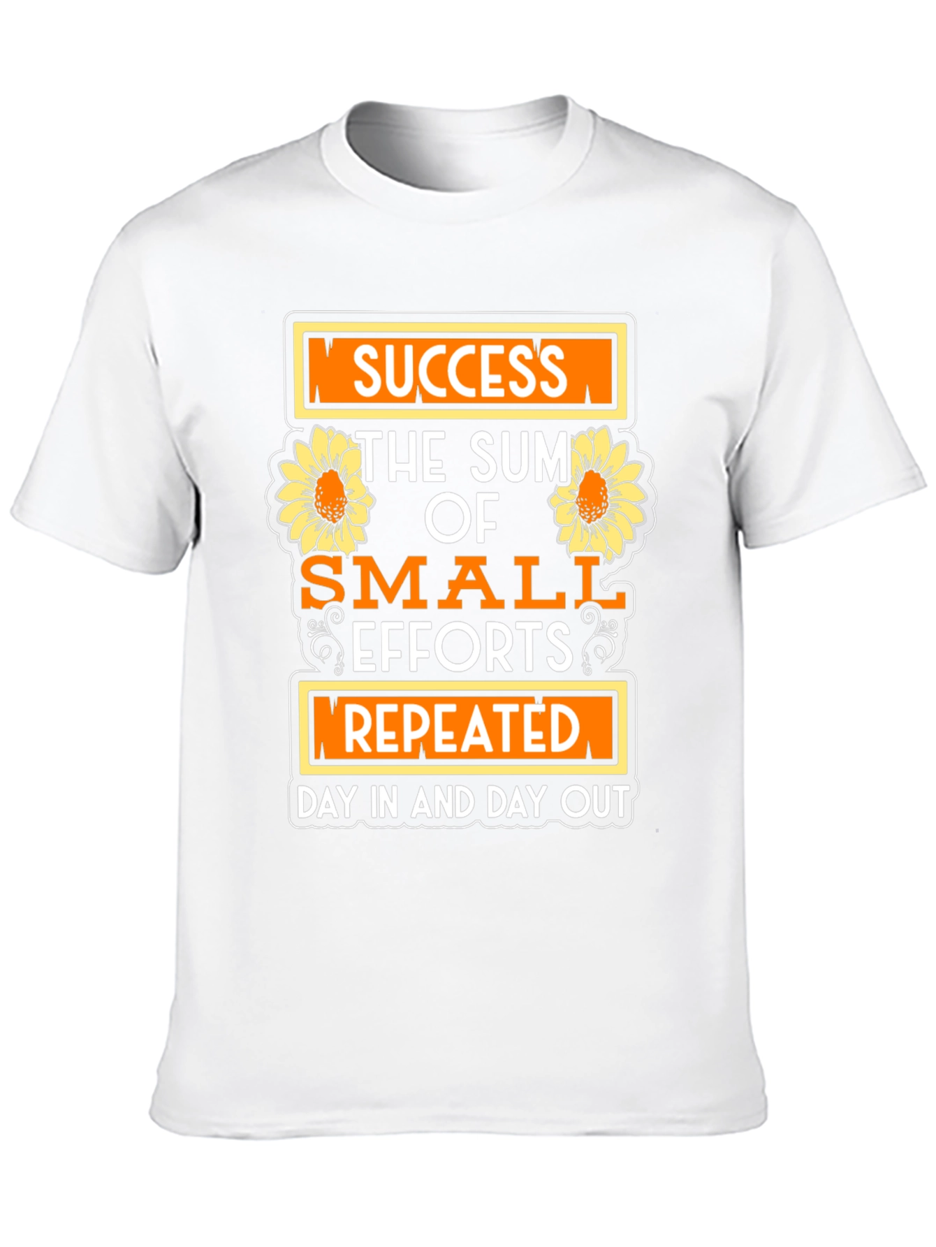 Black Success Motivational T-Shirt with Sunflower Design view 10