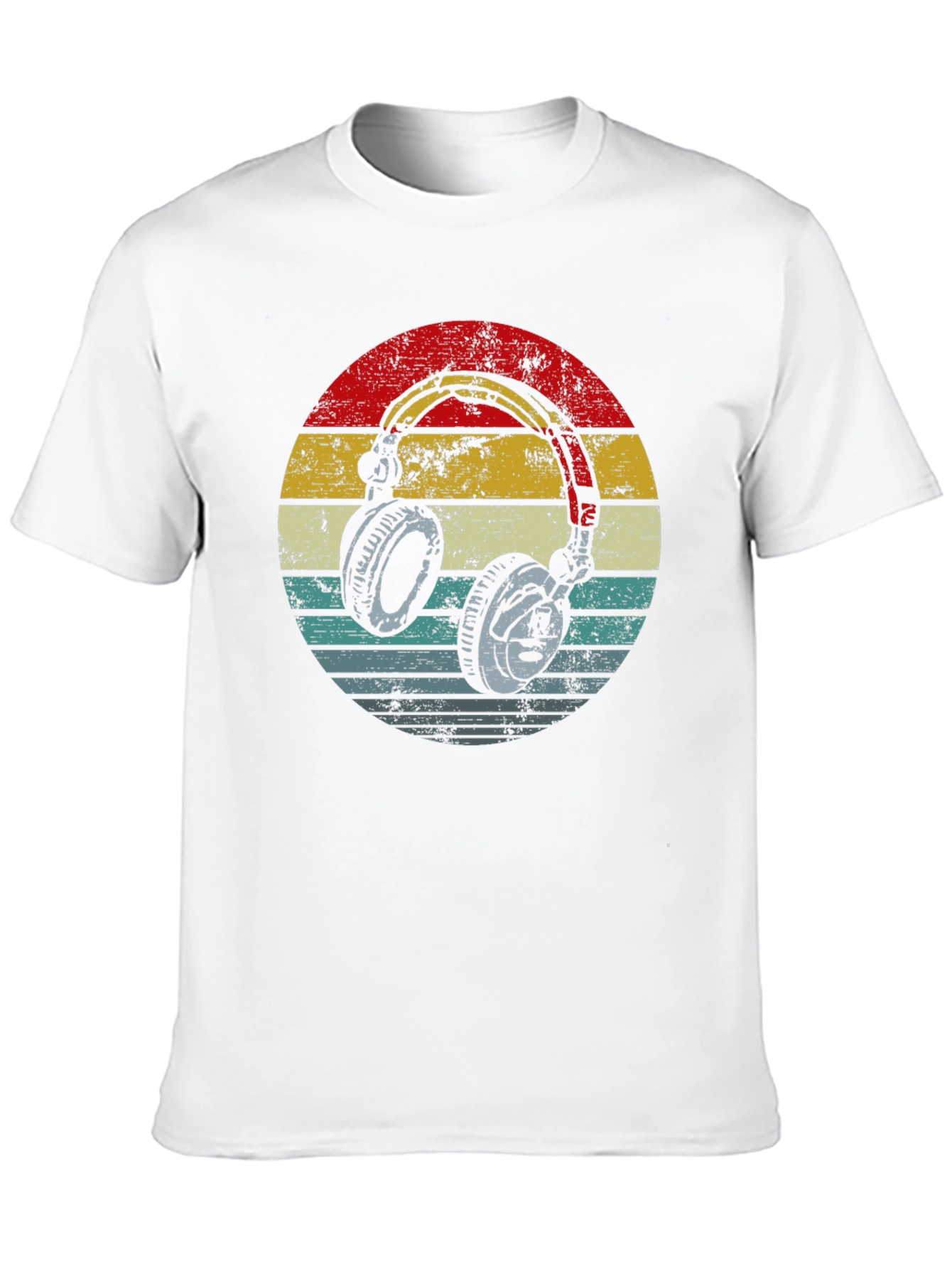 Black Retro Headphones Graphic Tee - Black view 10