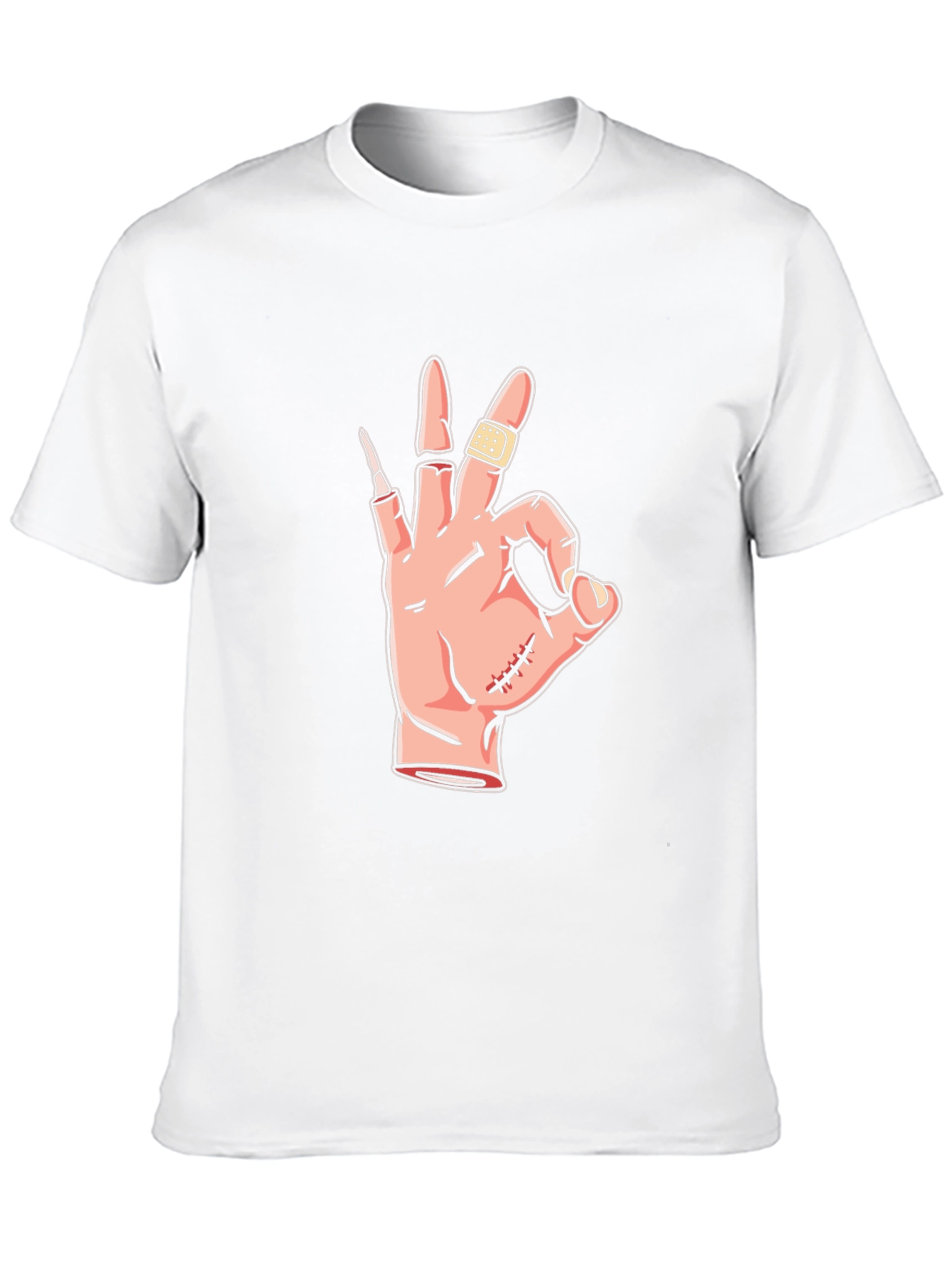 Black Humorous "Okay" Hand Gesture Graphic Tee view 10
