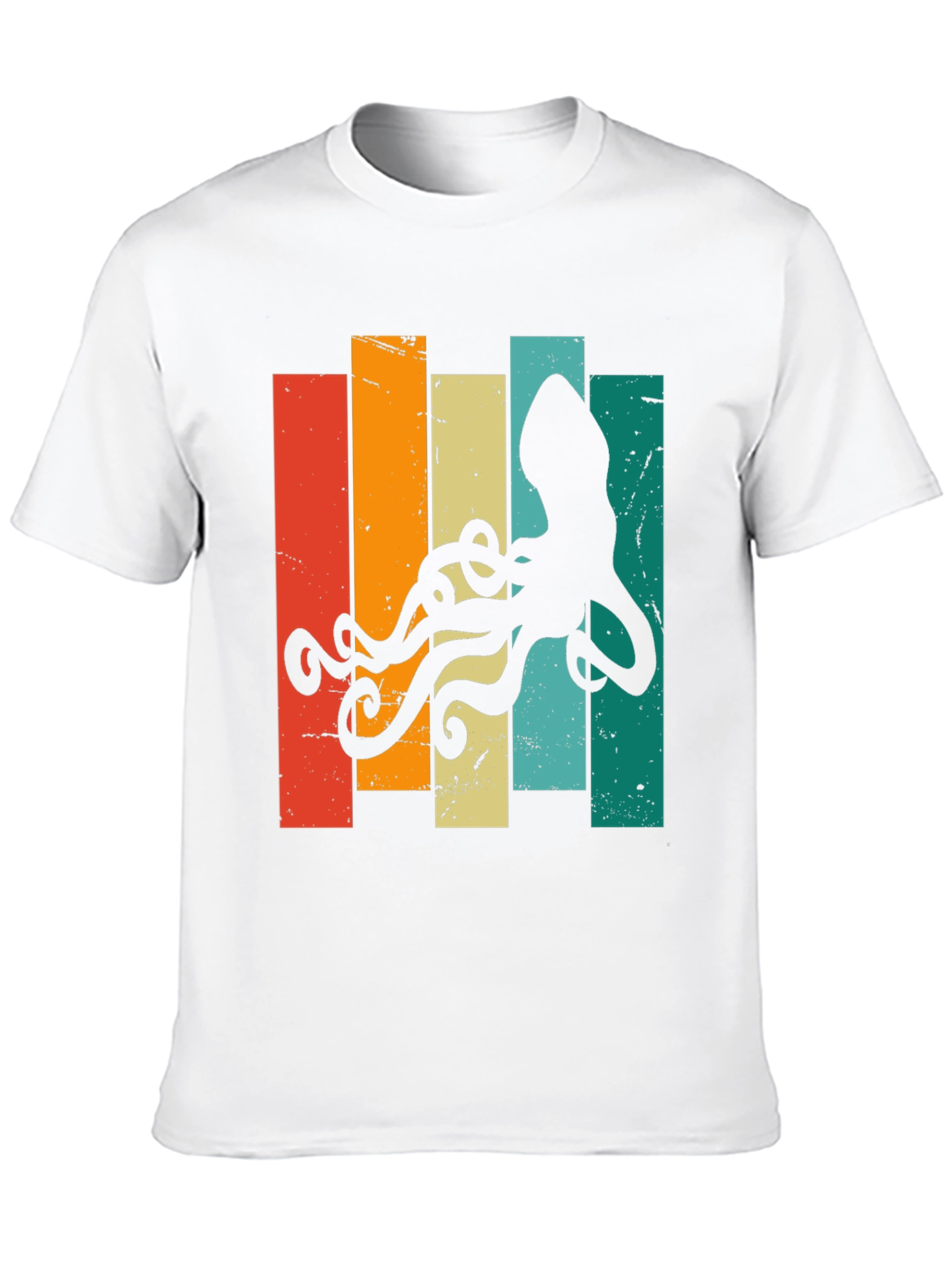 Black Retro Octopus Graphic T-Shirt - Vintage Sea Life Tee view 10