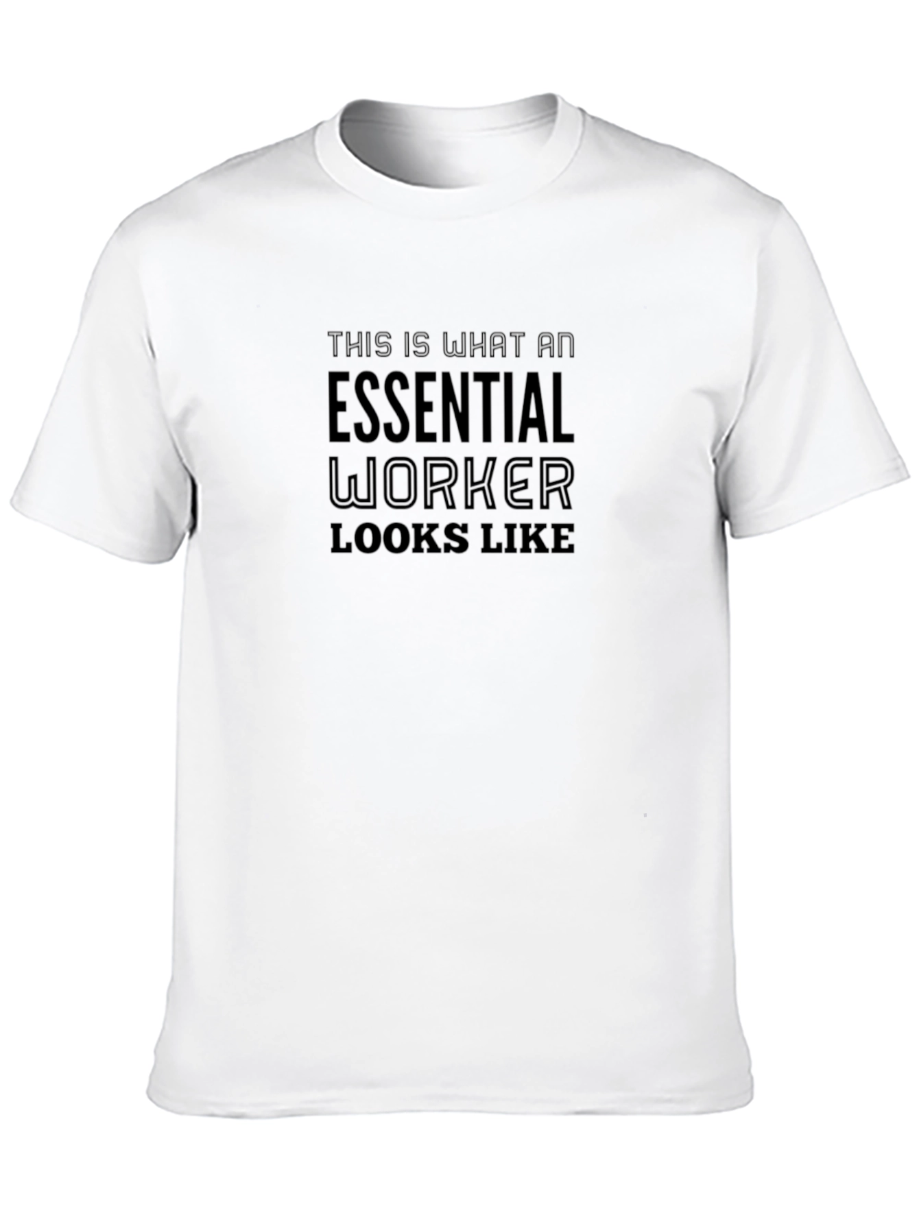 Black Essential Worker Black T-Shirt view 10