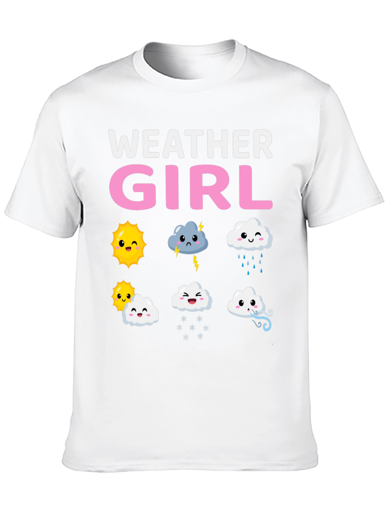 Black Weather Girl T-Shirt Cute Weather Pattern view 10