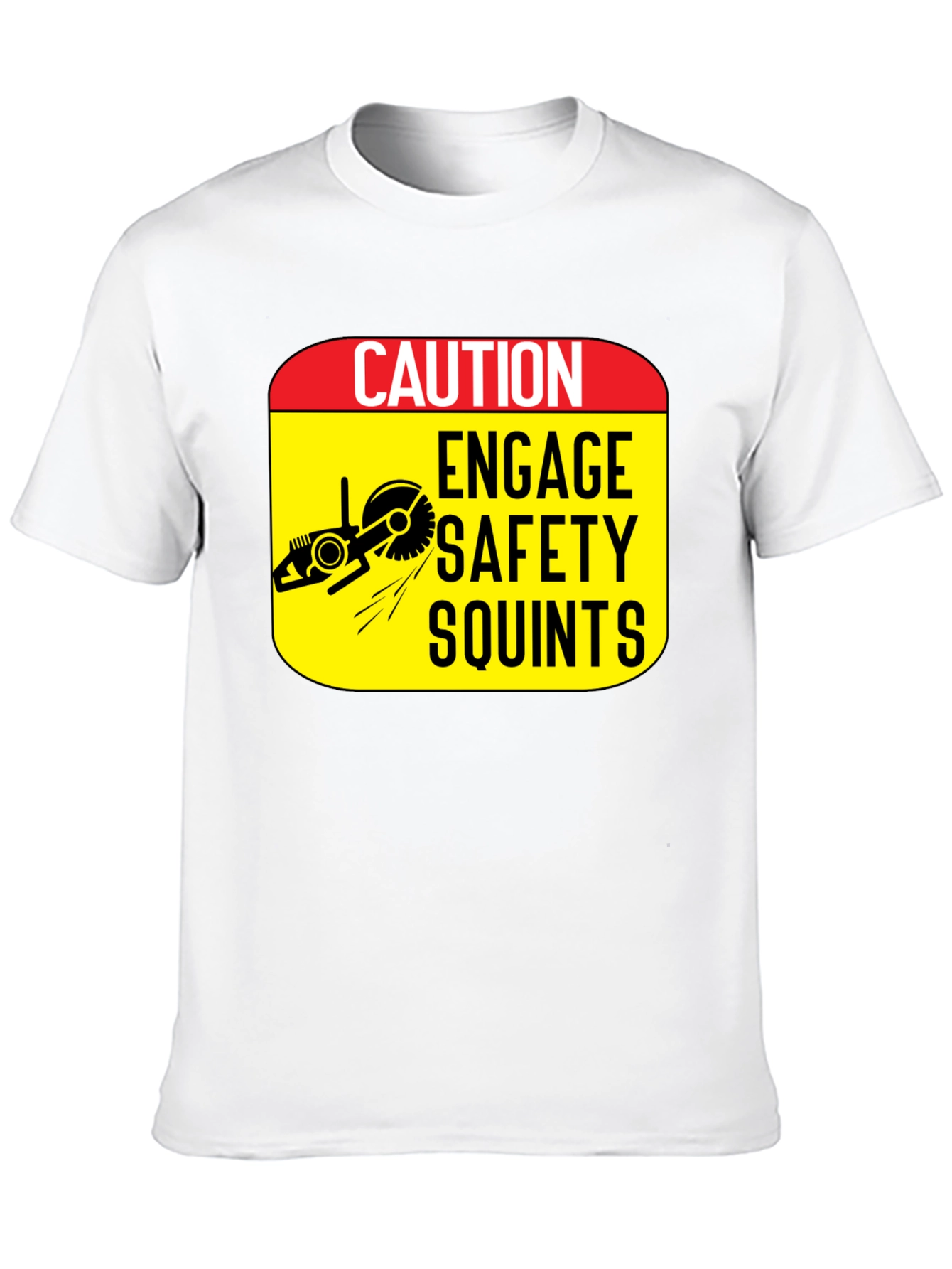 Black Caution Engage Safety Squints T-Shirt view 10