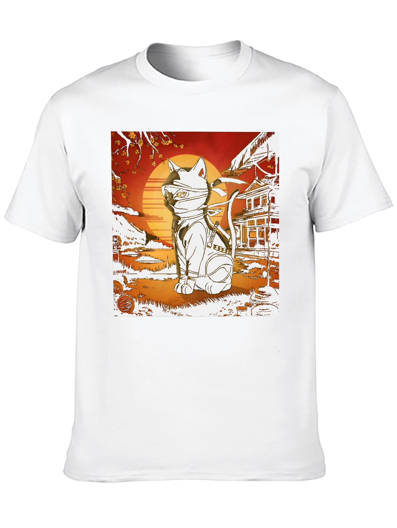 Black Ninja Cat T-Shirt - Cool Graphic Tee view 10