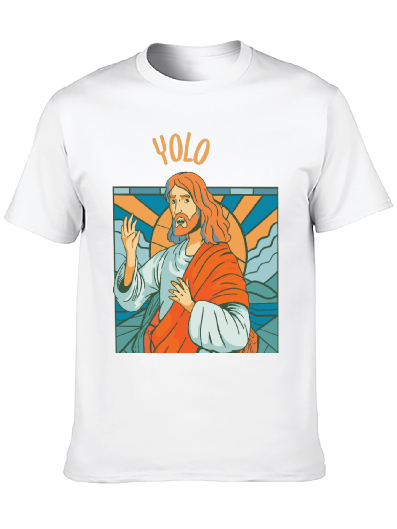 Black YOLO Jesus Graphic Tee - Trendy Novelty T-Shirt view 10