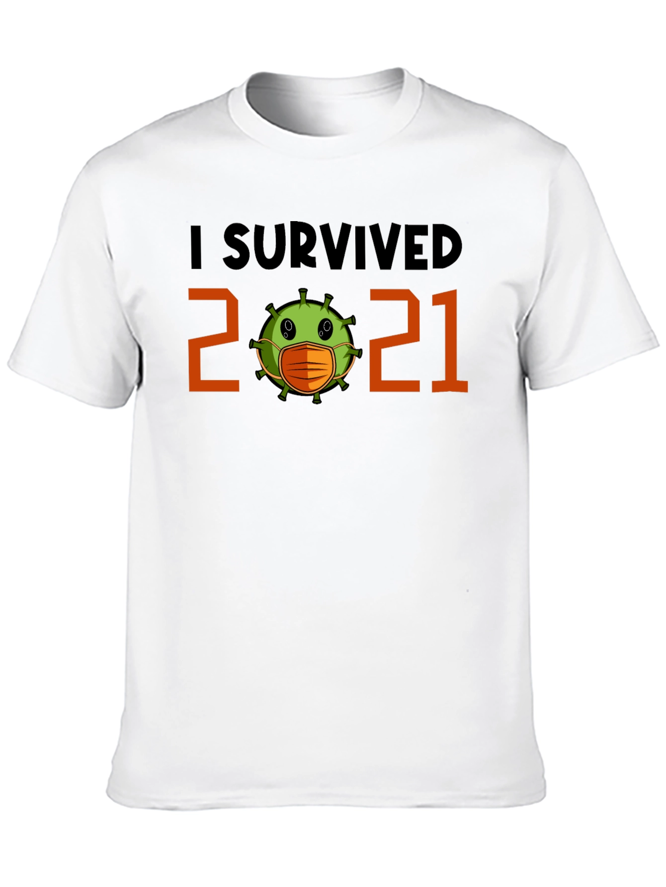 Black I Survived 2021 Graphic Tee - Pandemic Novelty view 10