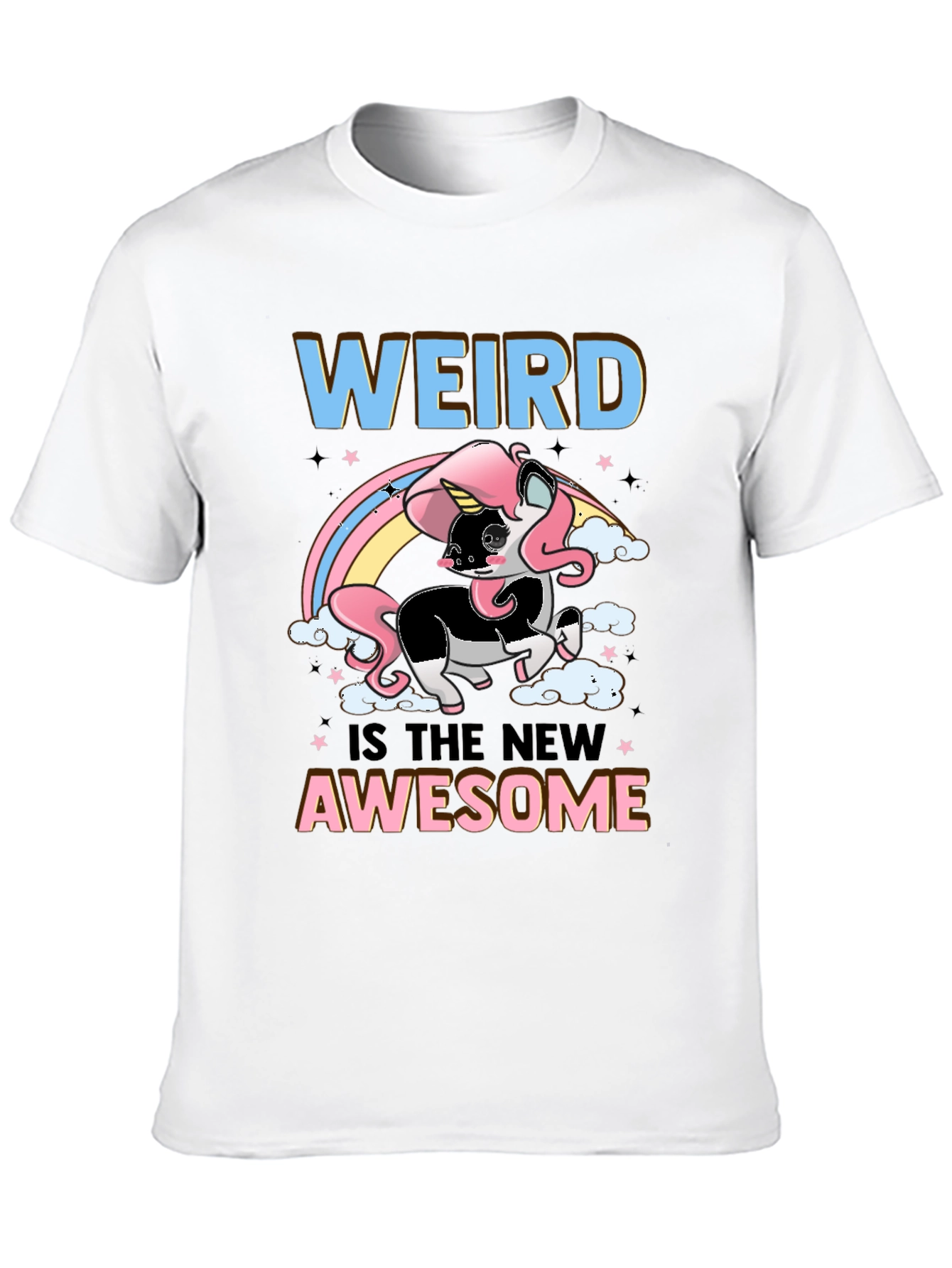 Black Weird is the New Awesome Unicorn Graphic Tee view 10
