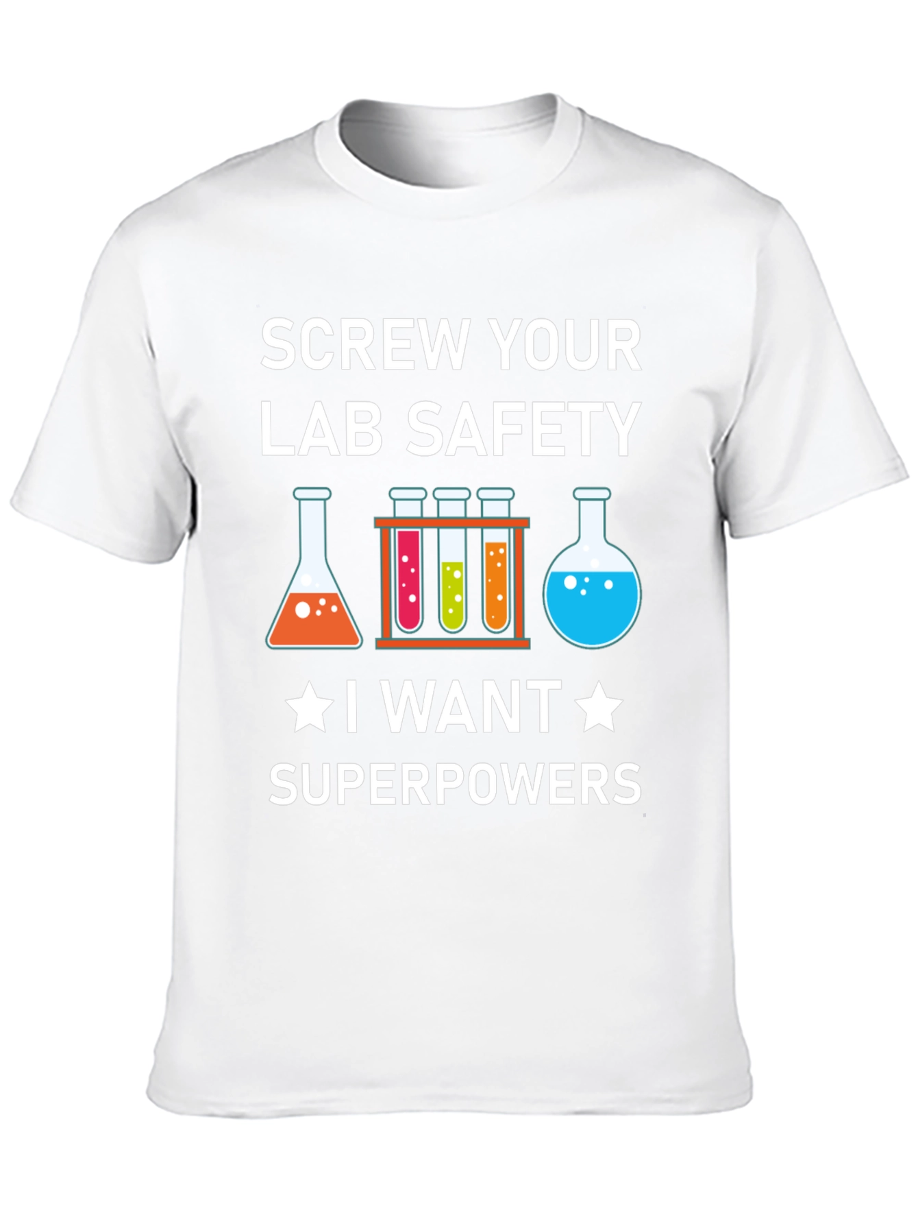 Black Screw Your Lab Safety T-Shirt: Superpowers Graphic Tee view 10