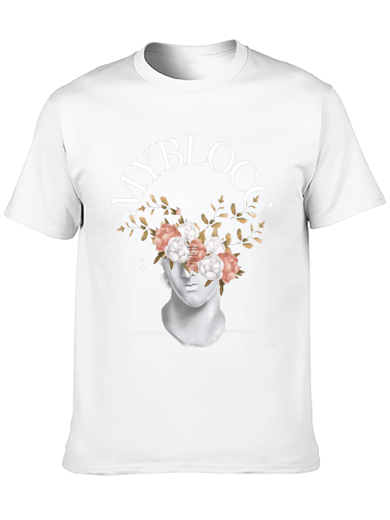 Black MyBlocc Black Graphic Tee - Floral Statue Design view 10