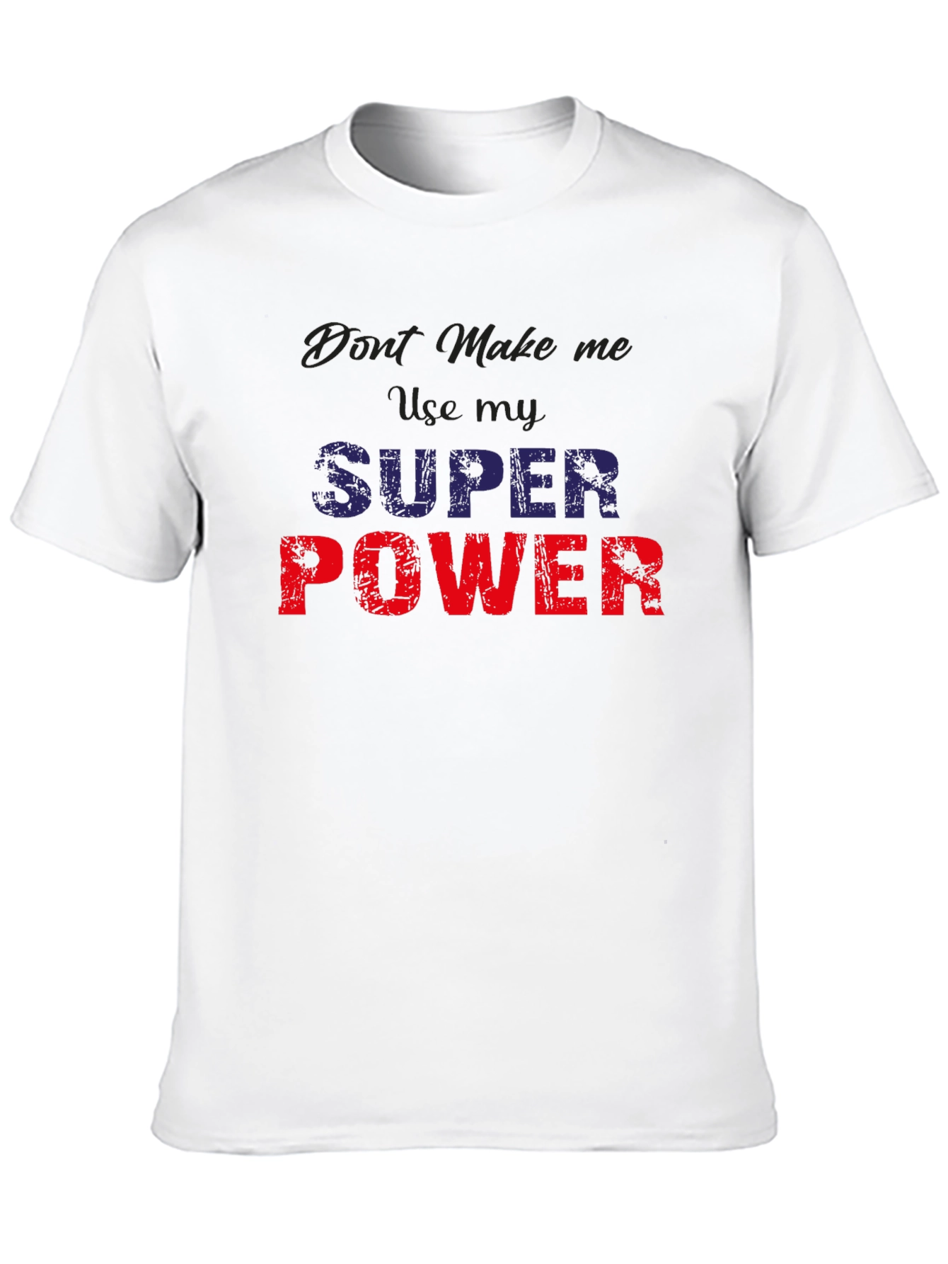 Black Super Power Graphic Tee - Funny Men's T-Shirt view 10