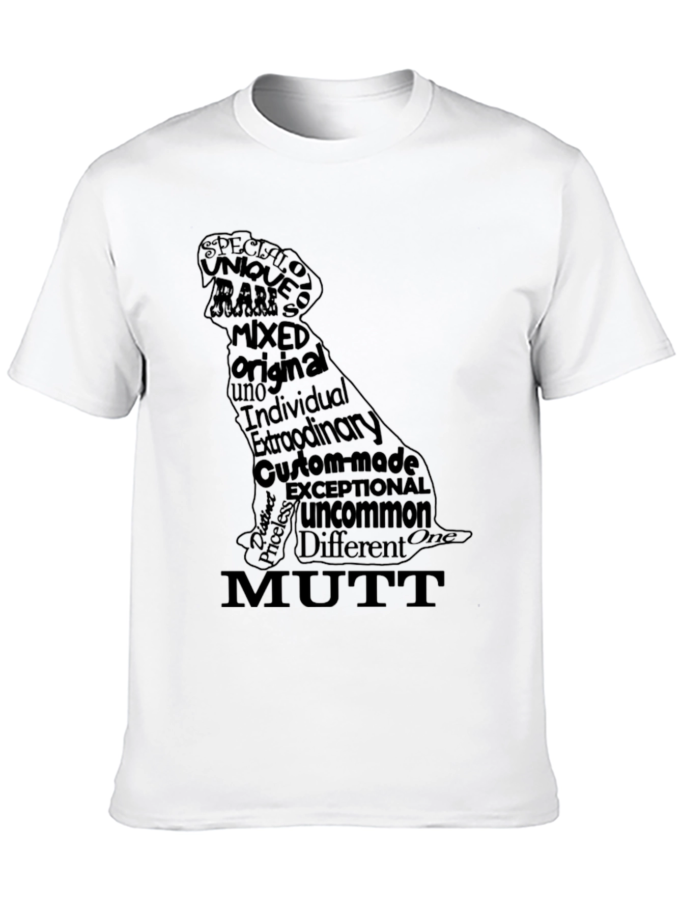 Black Dog Breed Word Art T-Shirt - Mutt view 10