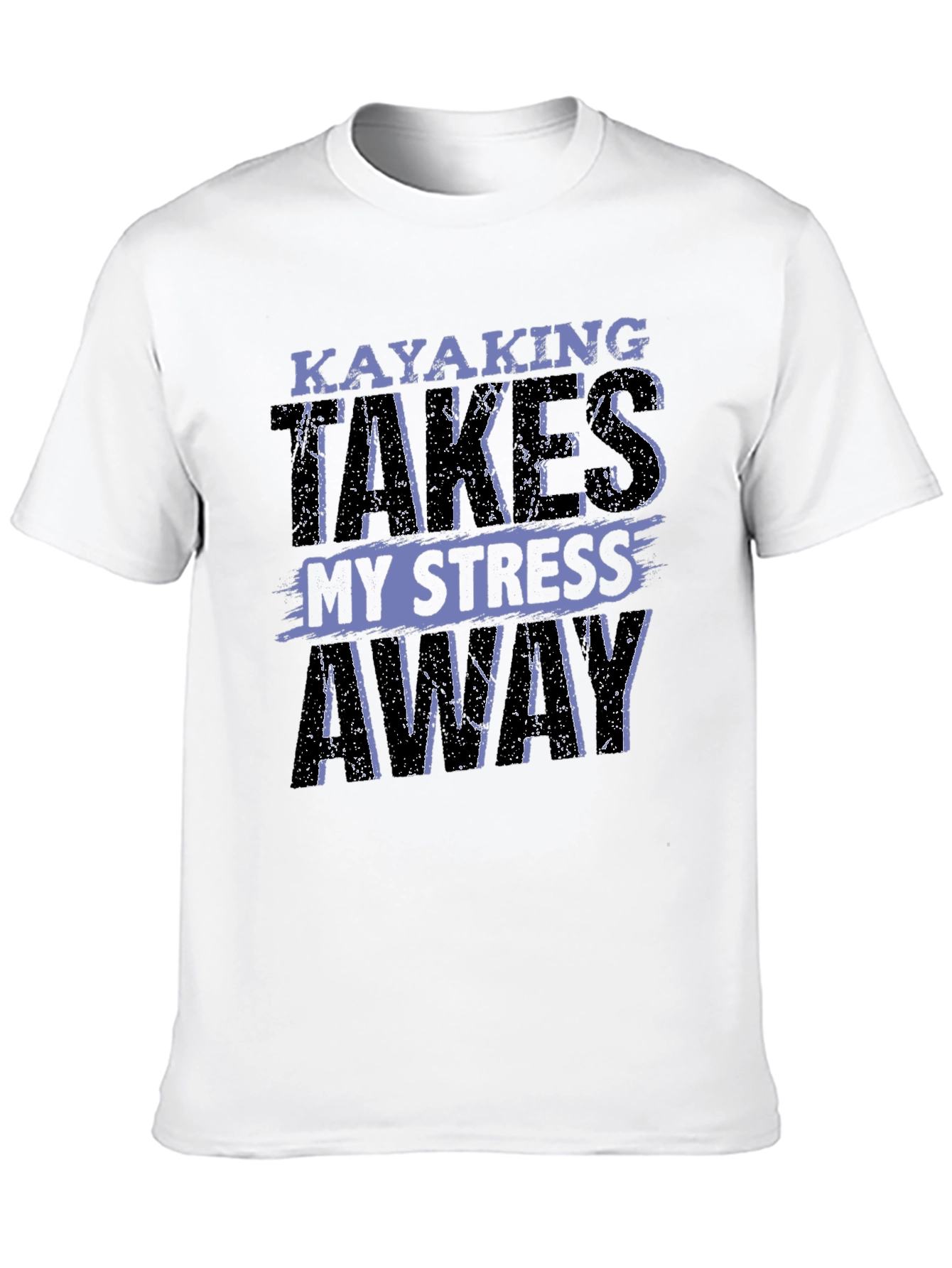 Black Kayaking Takes My Stress Away Graphic T-Shirt view 10