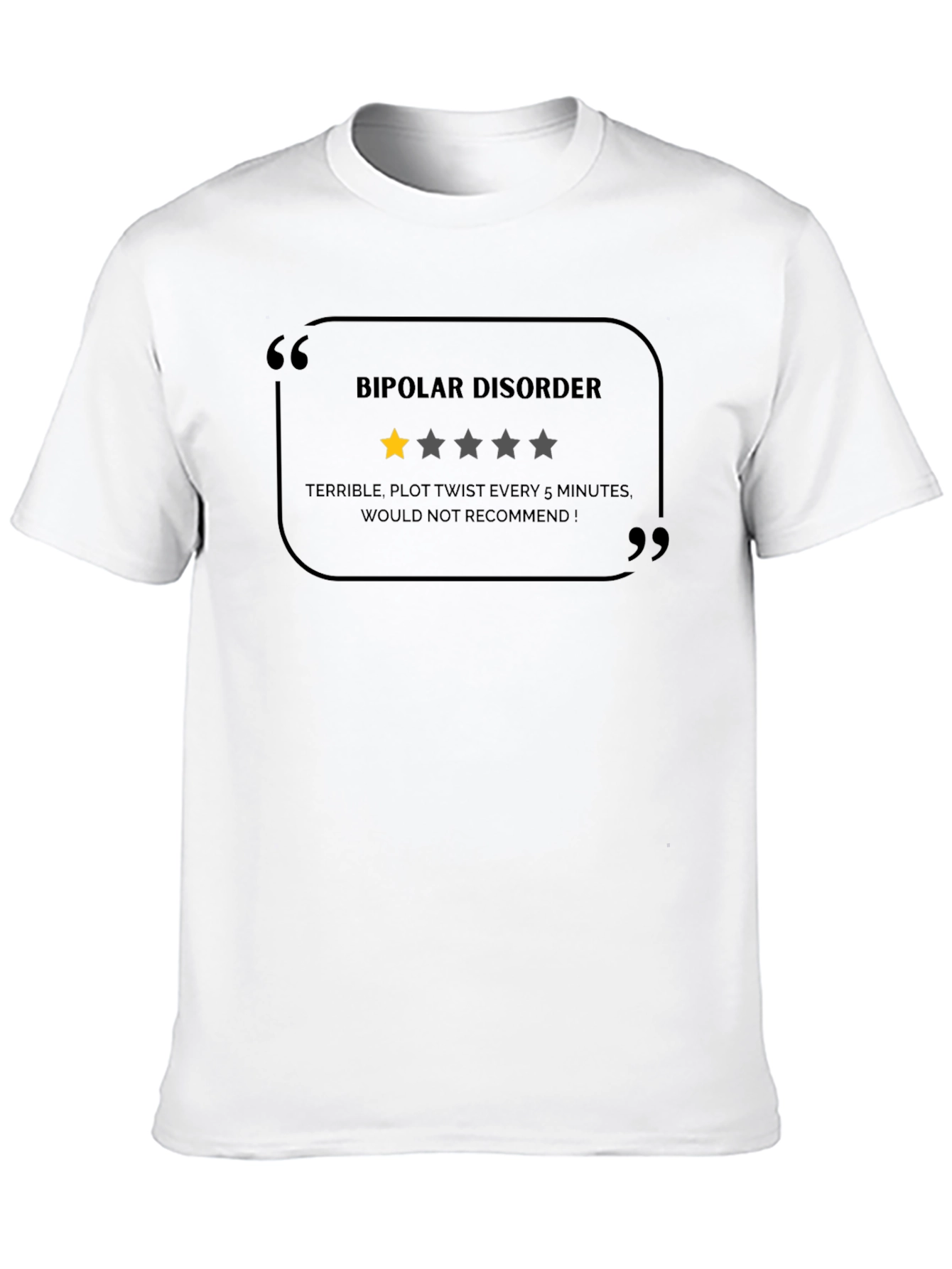 Black Bipolar Disorder Review Graphic Tee view 10