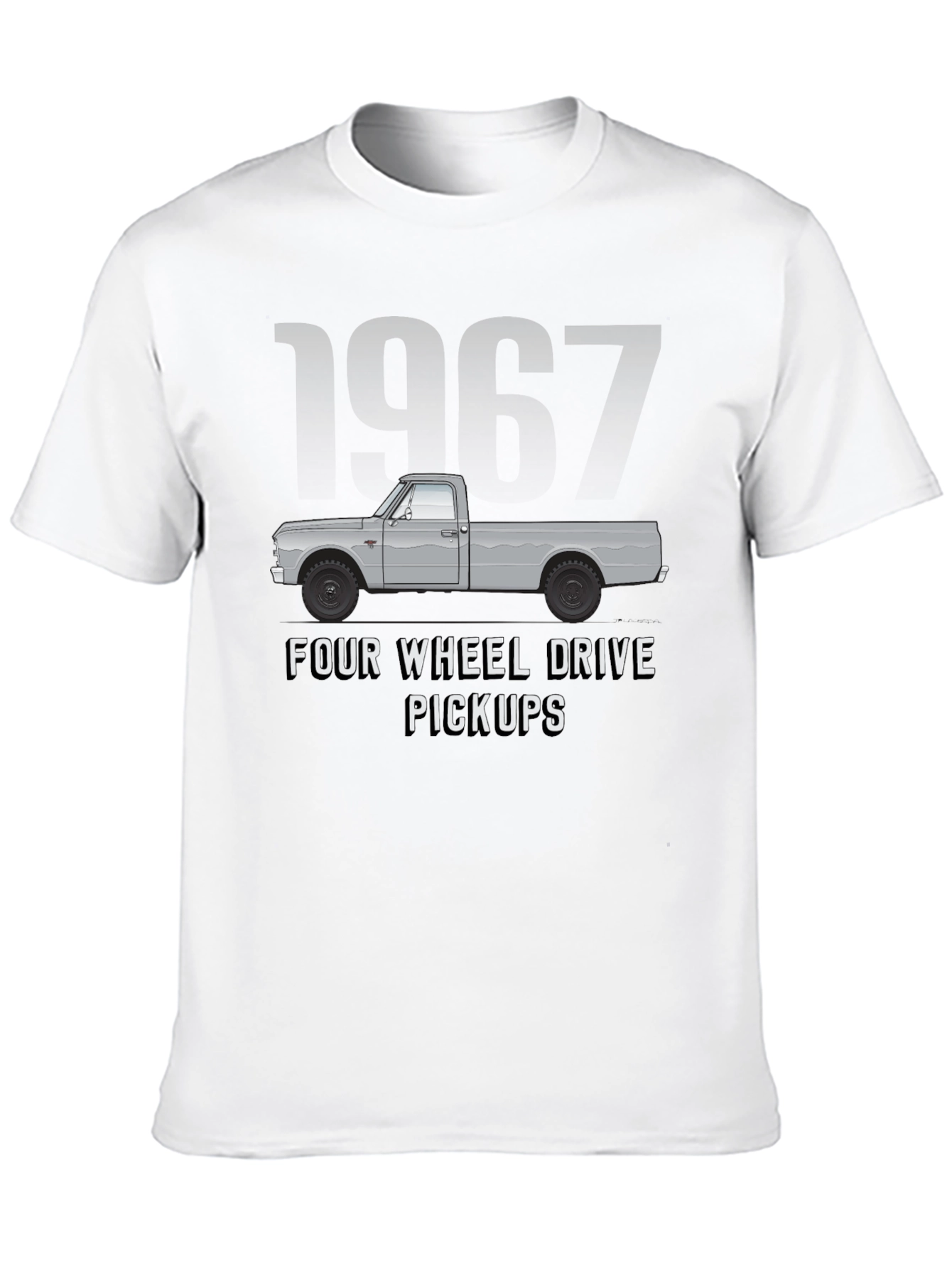 Black 1967 Four Wheel Drive Pickup Truck Graphic Tee view 10
