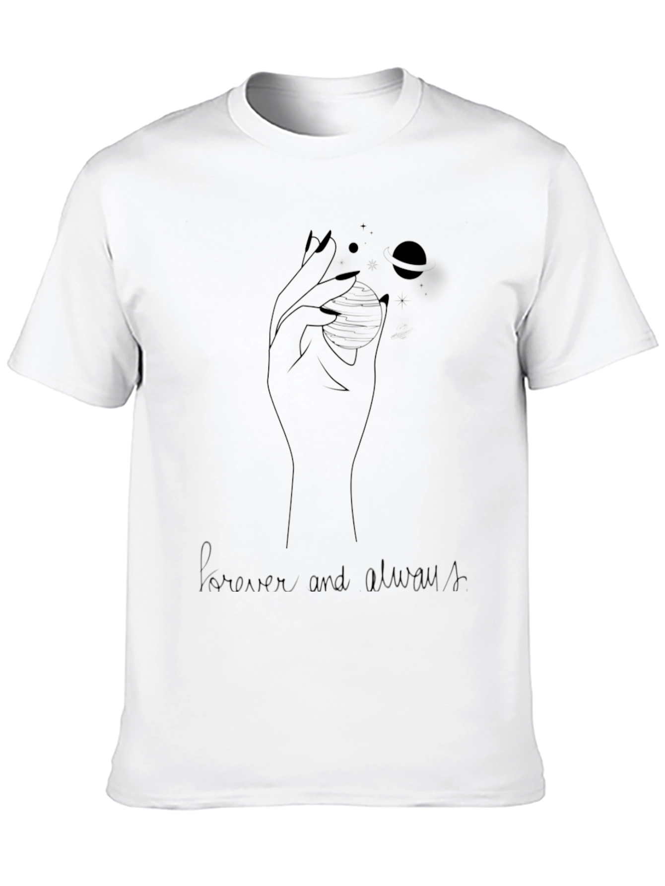 Black Celestial Hand Graphic Tee - Forever & Always Shirt view 10