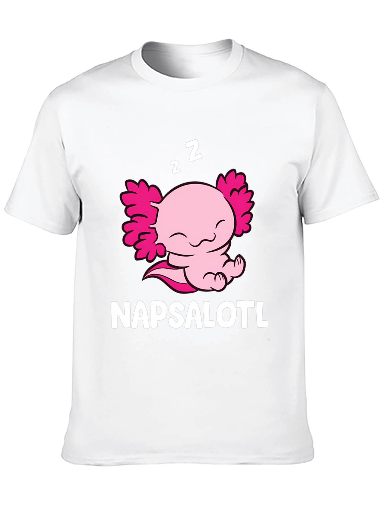 Black Napsalotl Axolotl Cute Sleeping T-Shirt view 10