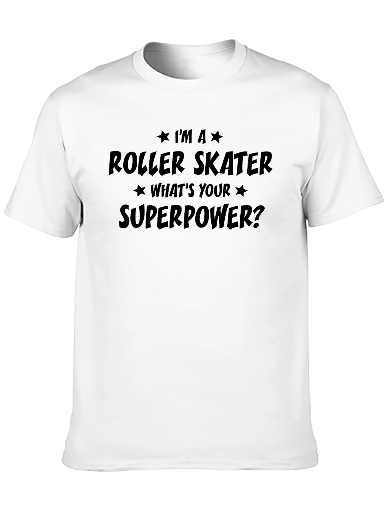 Black Roller Skater Superpower T-Shirt - Black Cotton Tee view 10