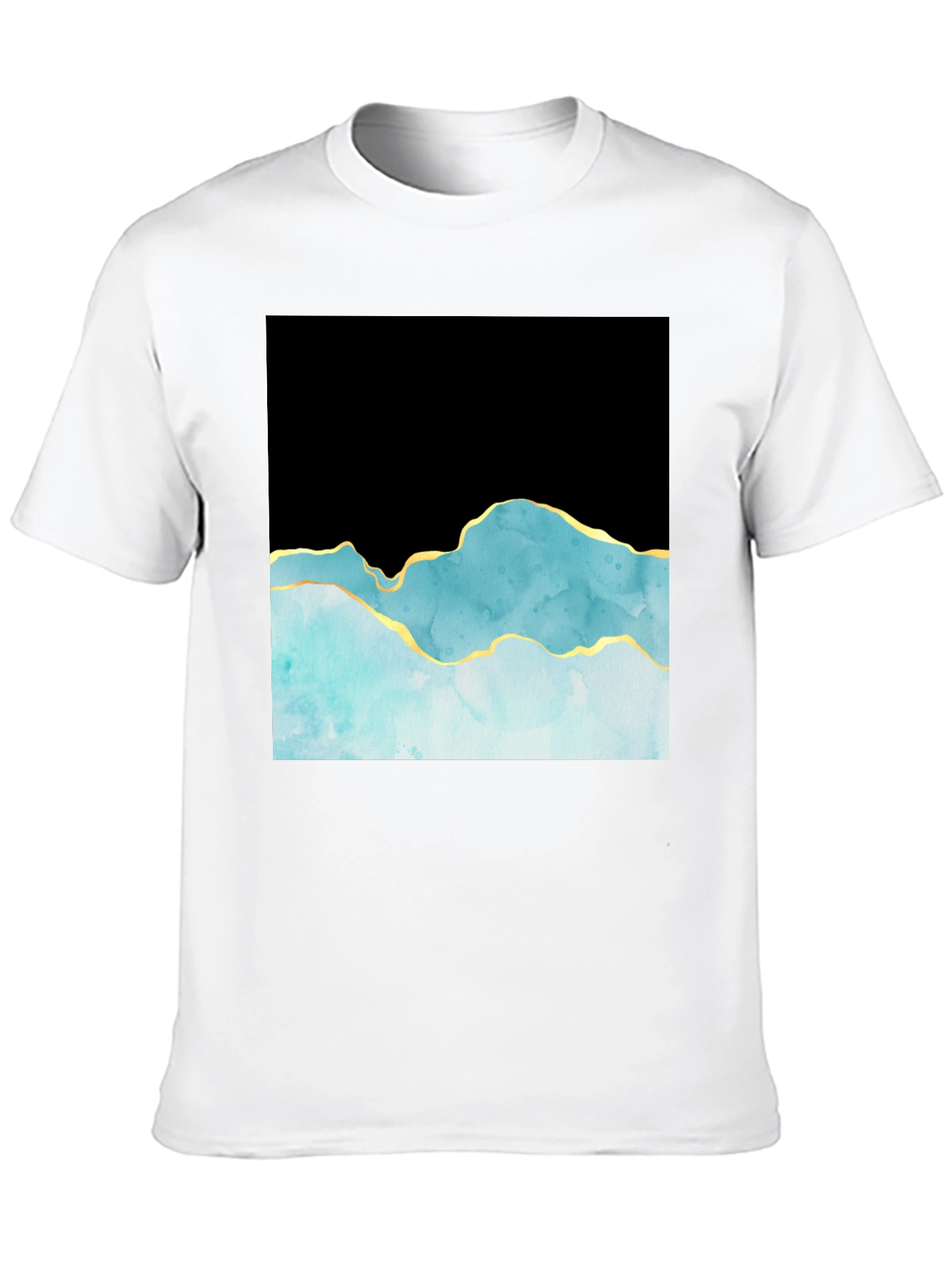 Black Abstract Mountain T-Shirt - Black view 10