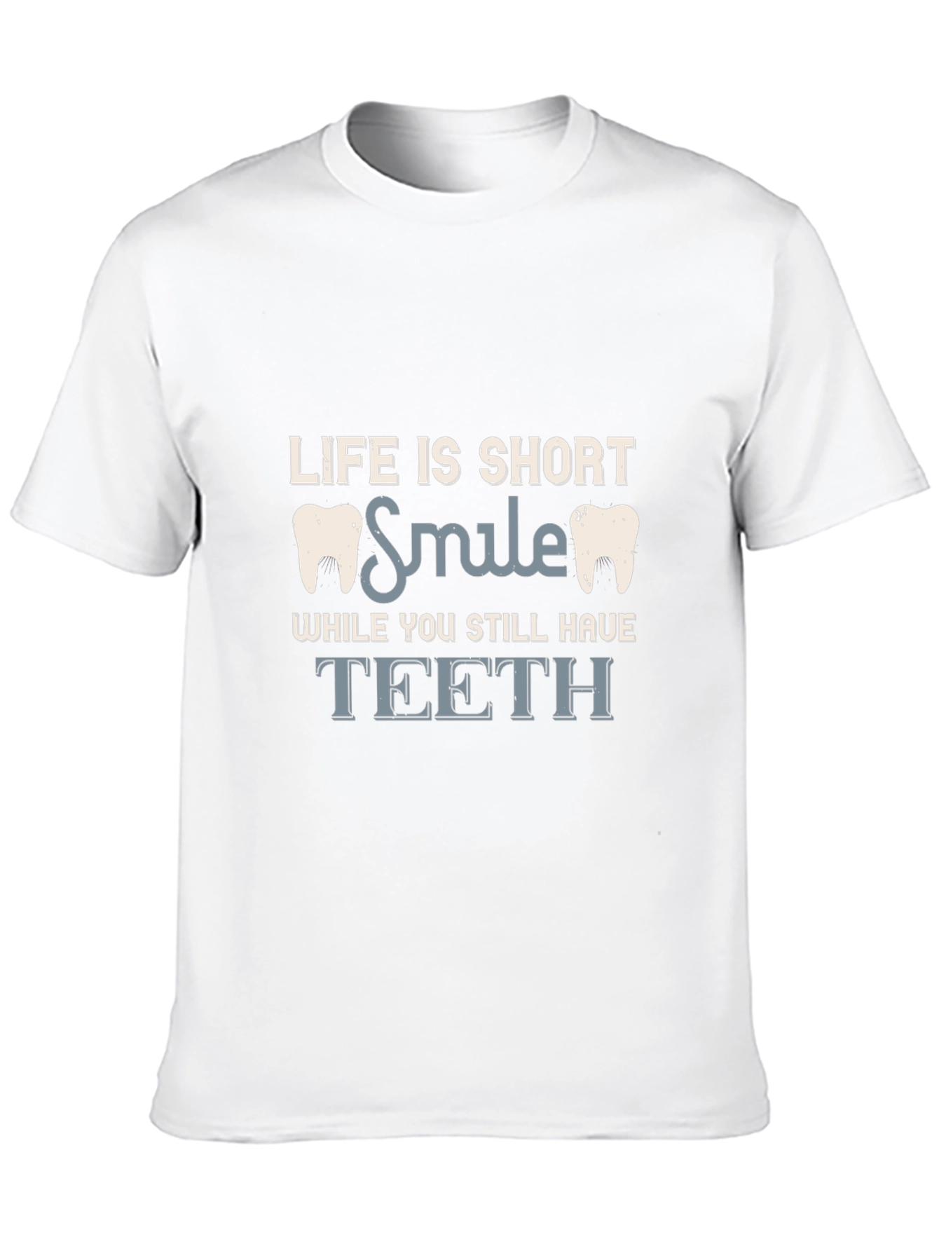 Black Life is Short Smile Teeth Graphic Tee - Black view 10