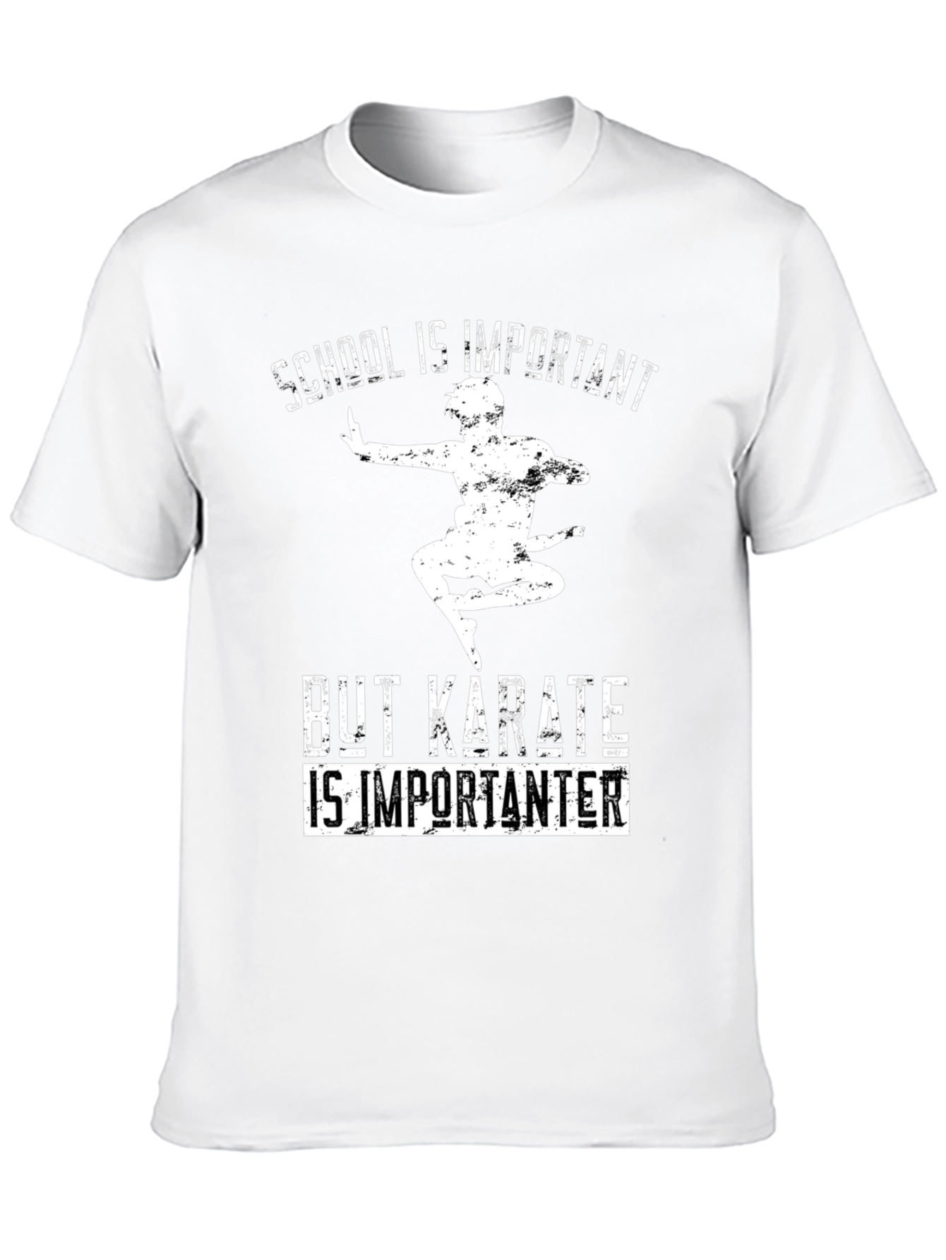 Black Karate Is Importanter T-Shirt - School Humor Tee view 10