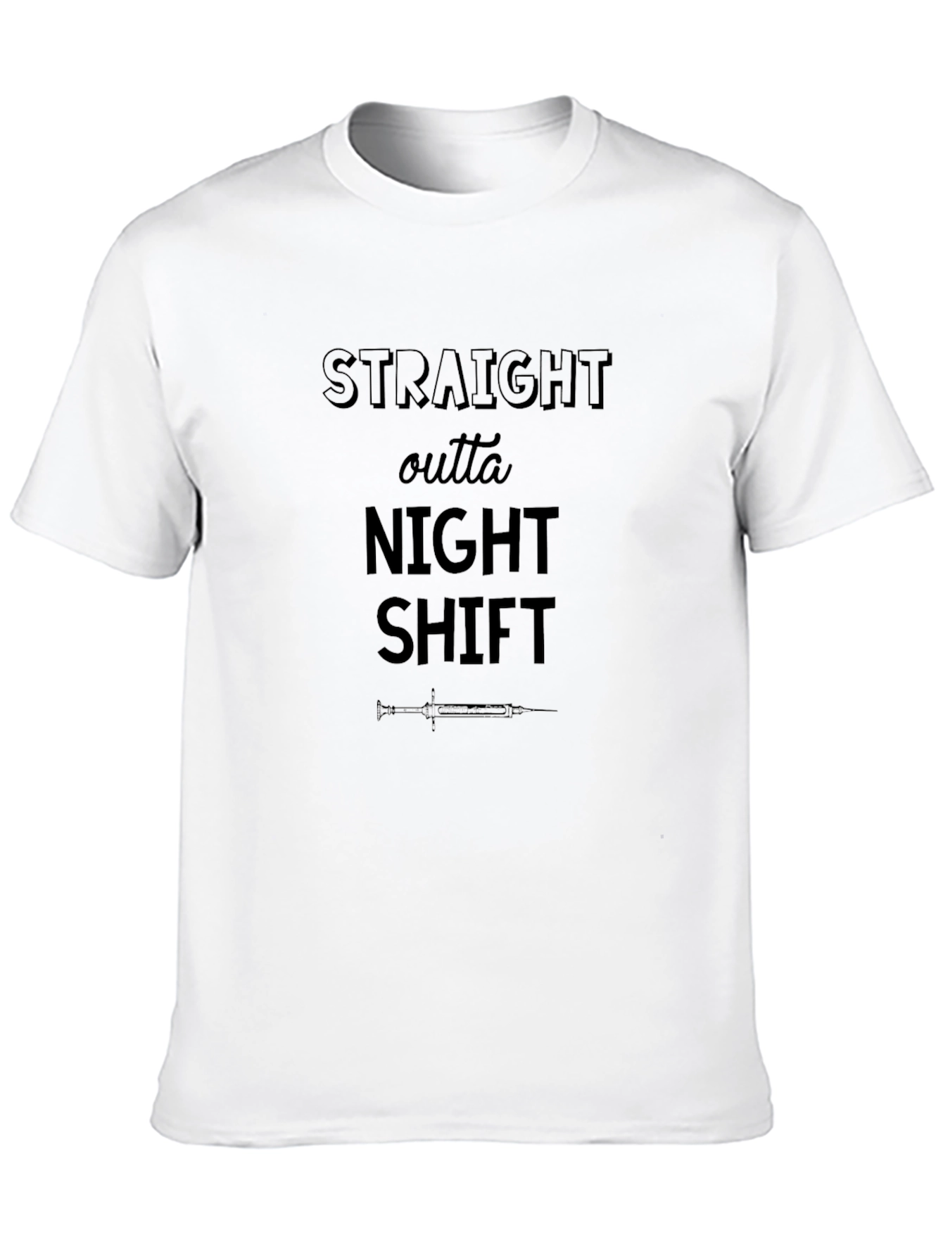 Black Straight Outta Night Shift T-Shirt view 10