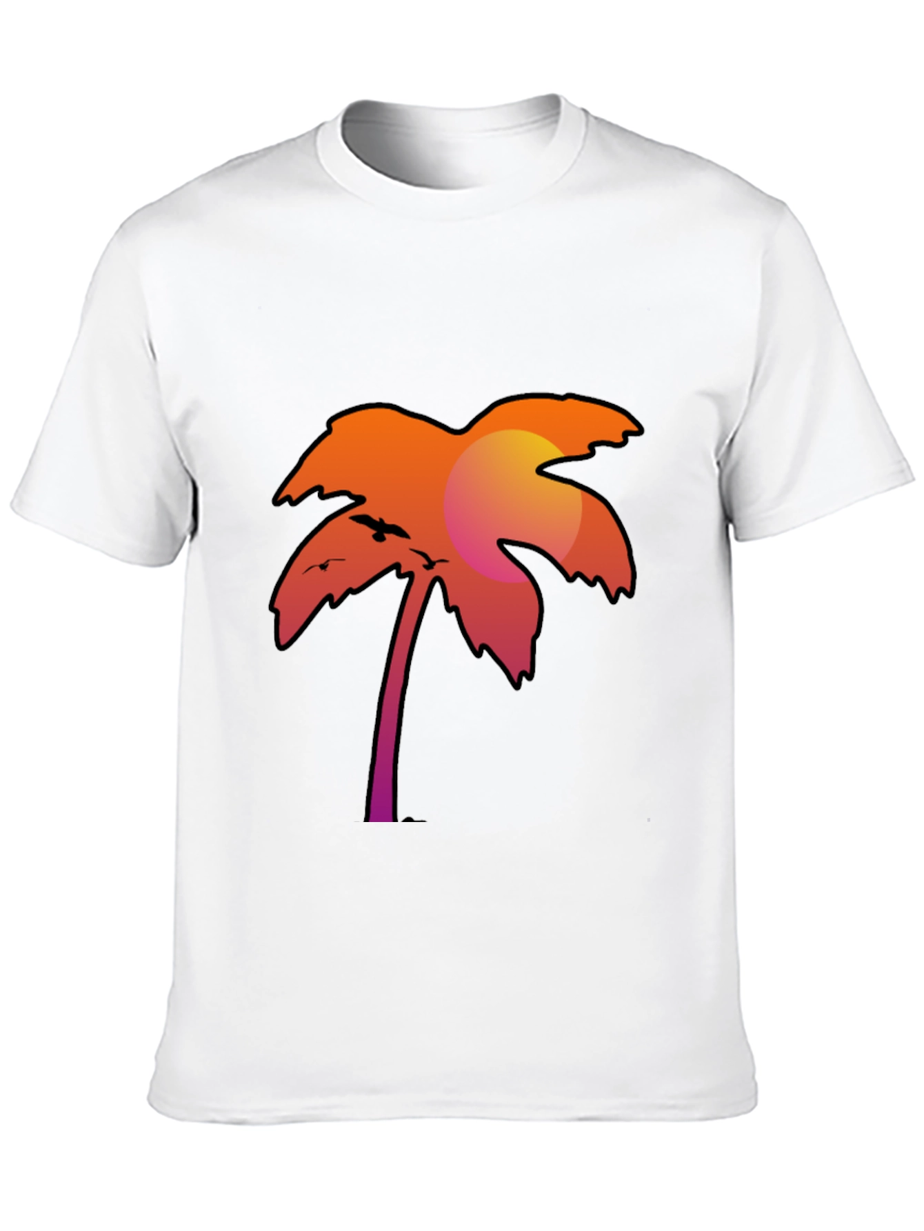 Black Sunset Palm Tree Graphic Tee - Stylish Black T-Shirt view 10