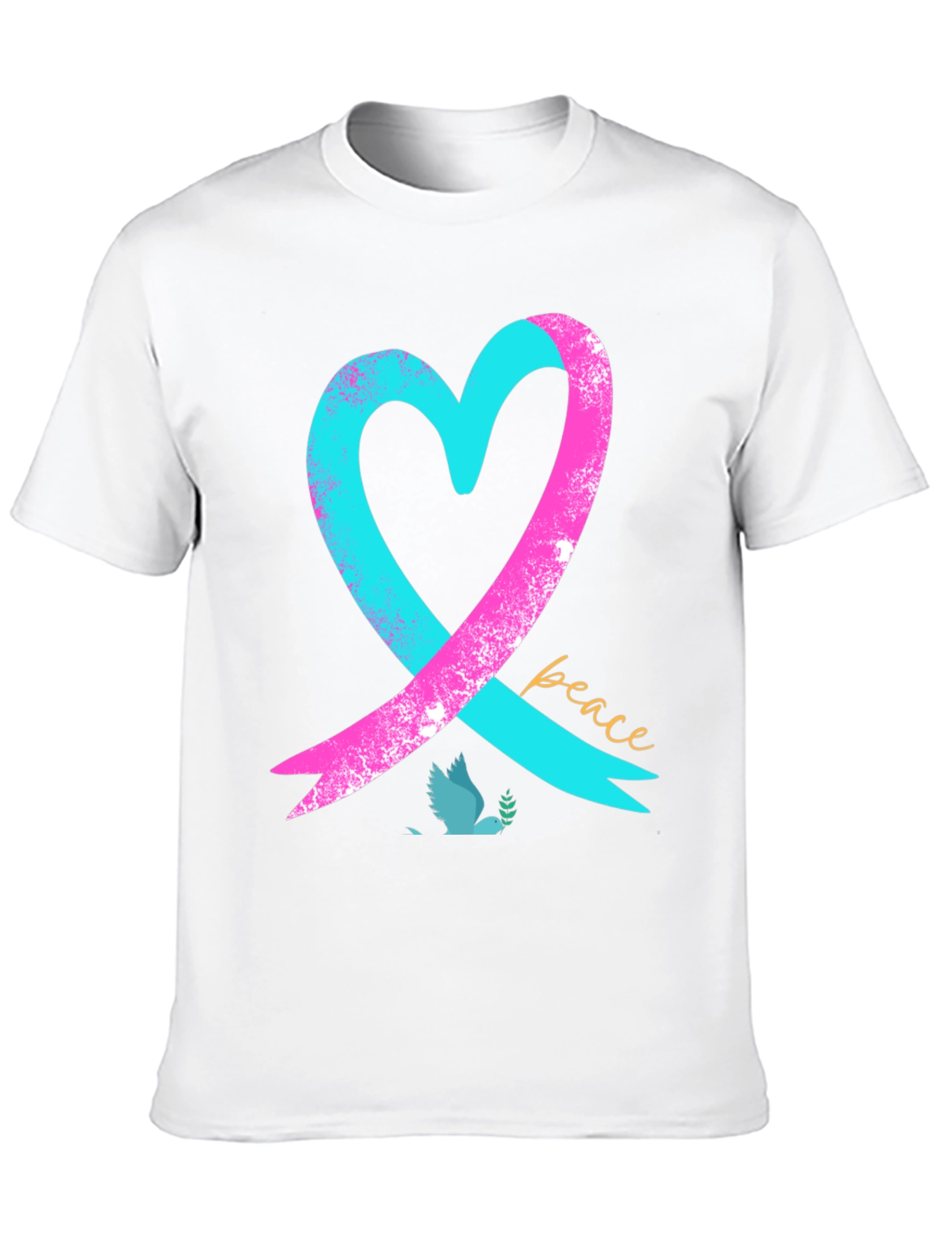 Black Peace Heart Dove T-Shirt - Black view 10