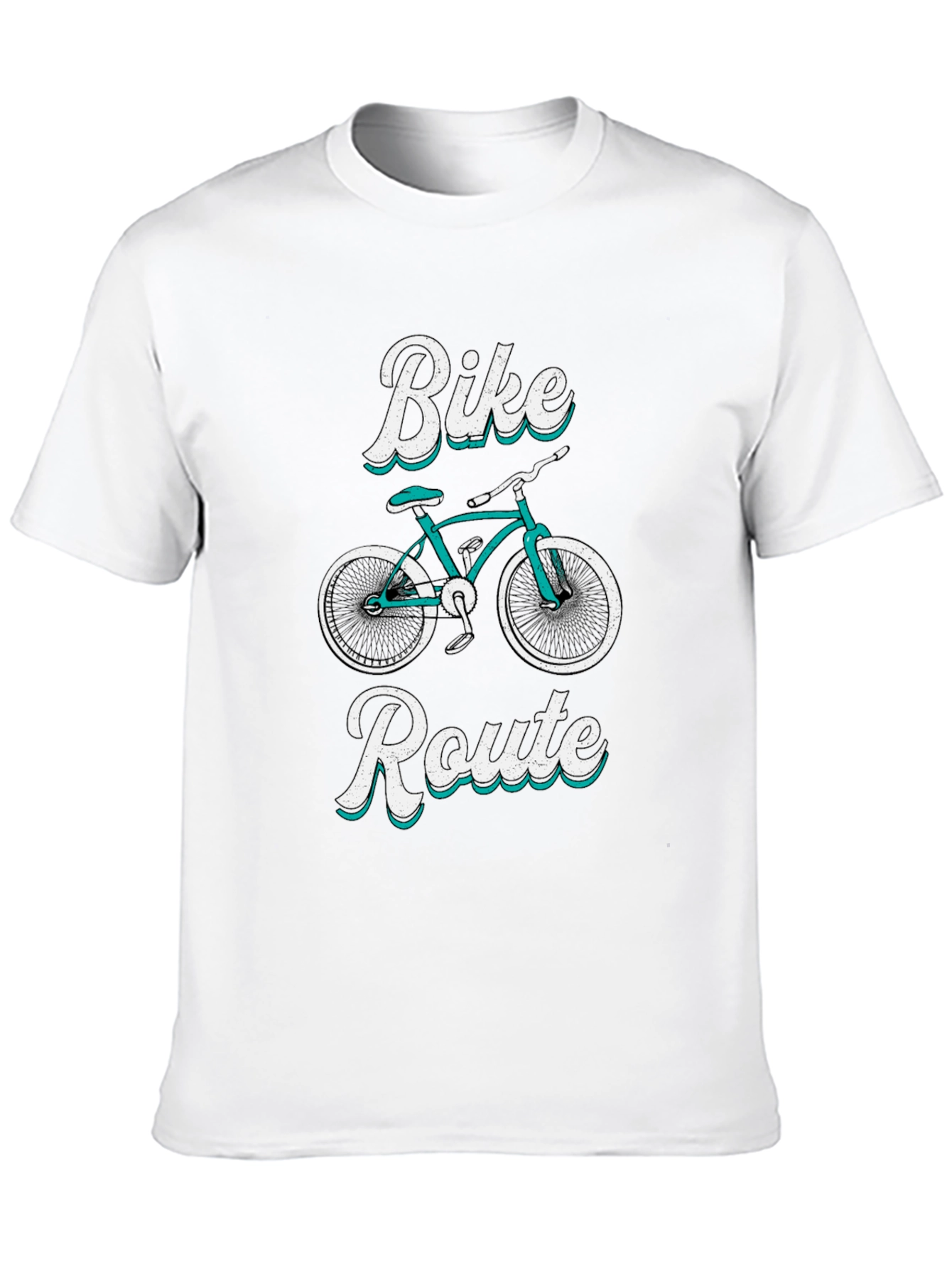 Black Bike Route Graphic Tee - Black Cotton T-Shirt view 10