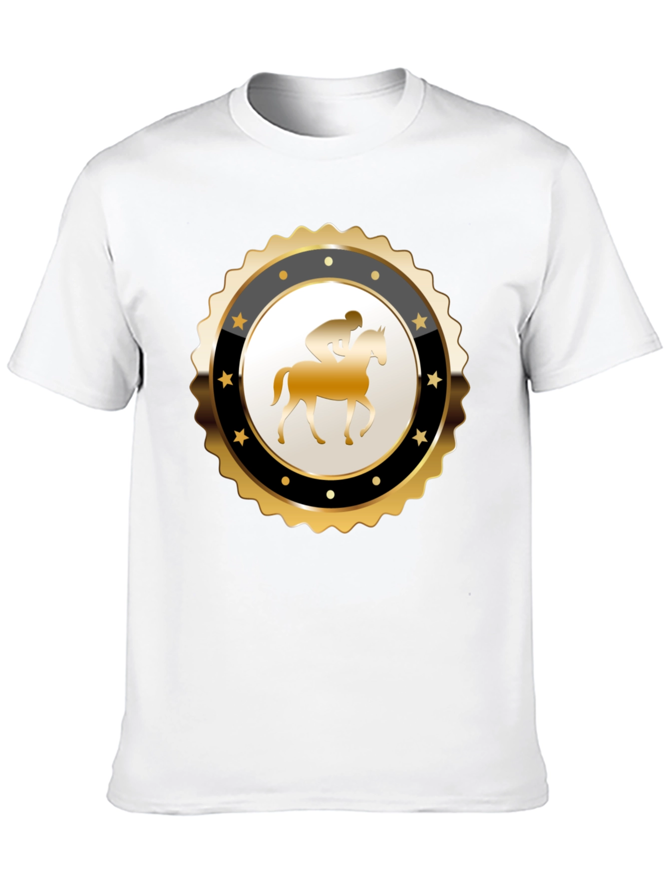 Black Equestrian Emblem Tee - Black Cotton Blend view 10