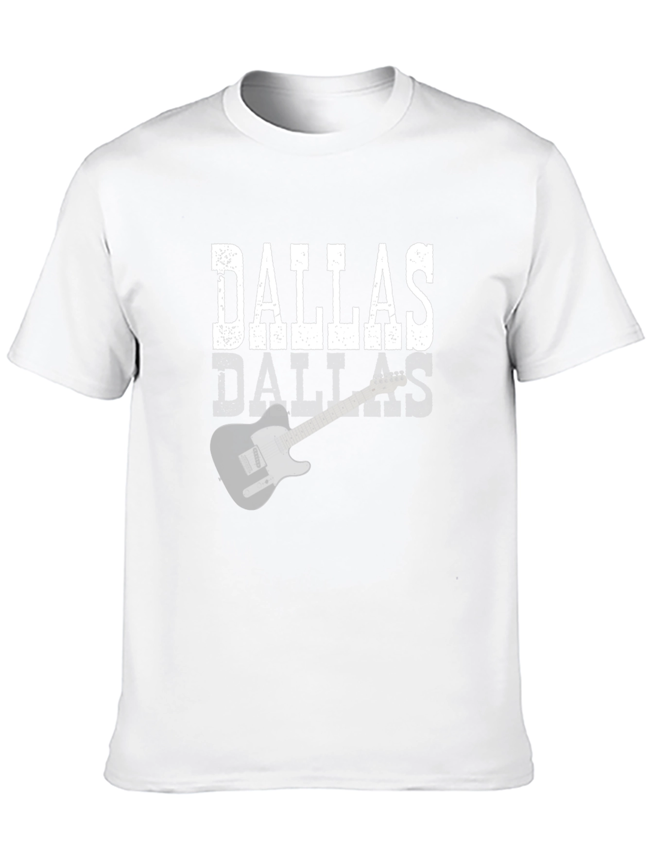 Black Dallas Guitar Graphic Tee - Black Cotton T-Shirt view 10