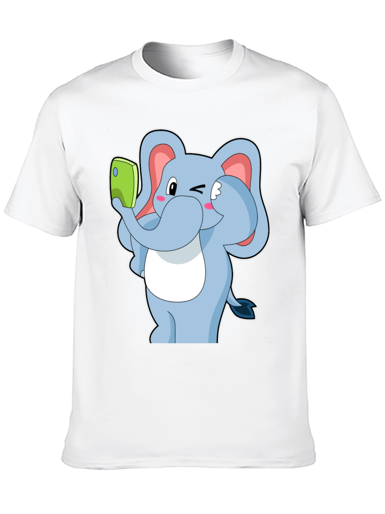 Black Elephant Selfie T-Shirt - Fun Cartoon Tee view 10