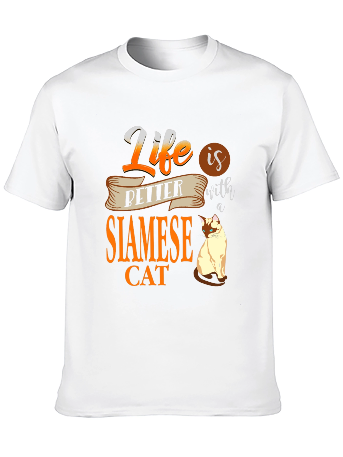 Black Life Is Better With A Siamese Cat T-Shirt view 10