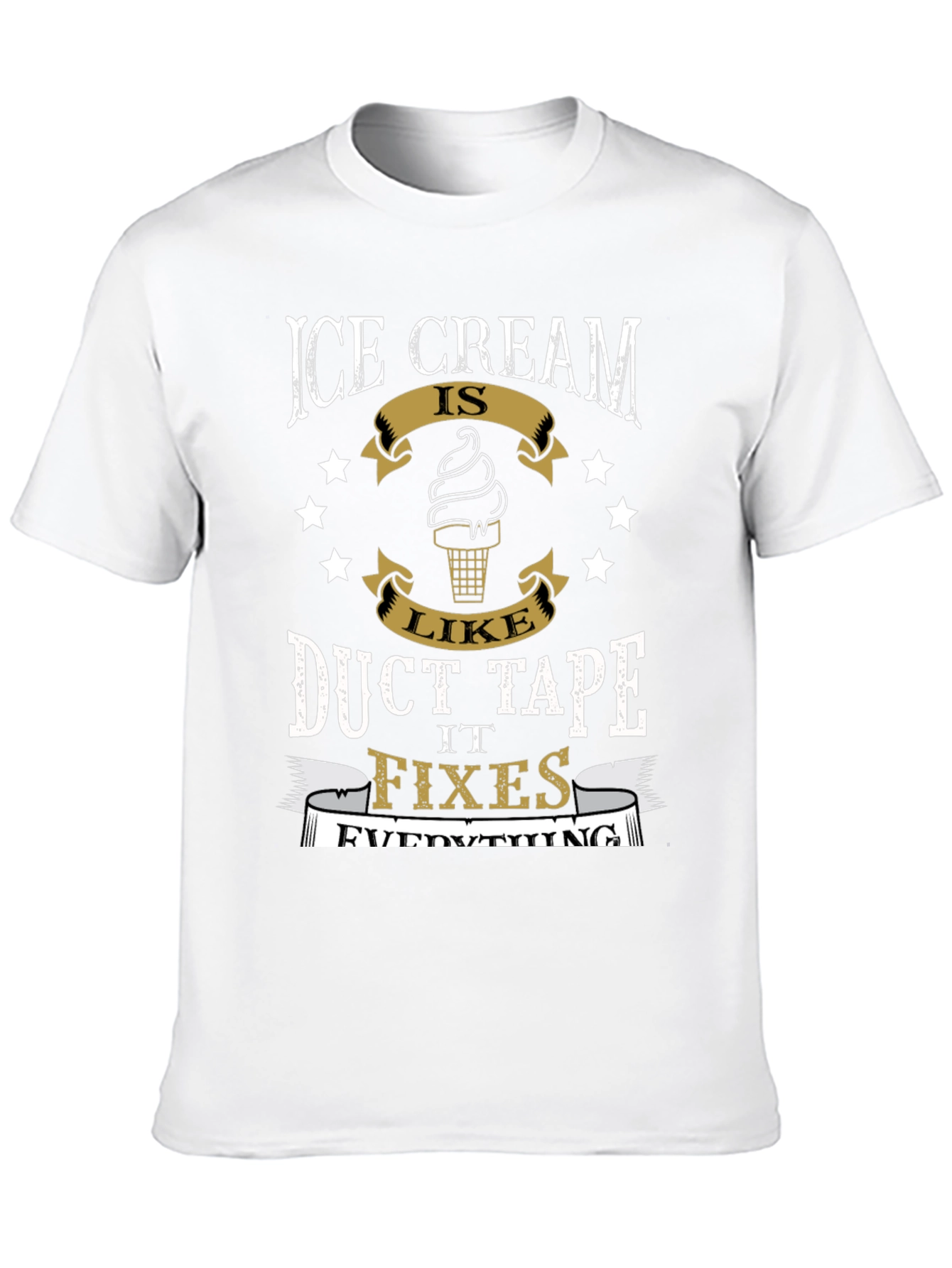 Black Ice Cream & Duct Tape Humor T-Shirt view 10