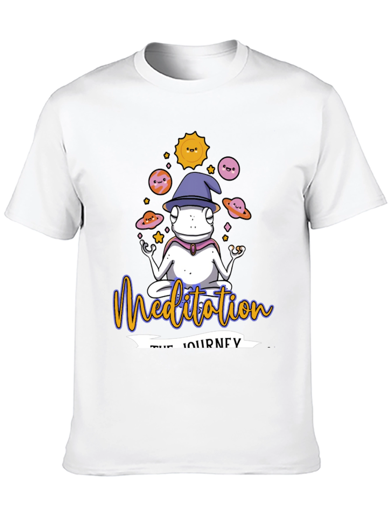 Black Meditation Journey Black T-Shirt, Yoga Frog Design view 10