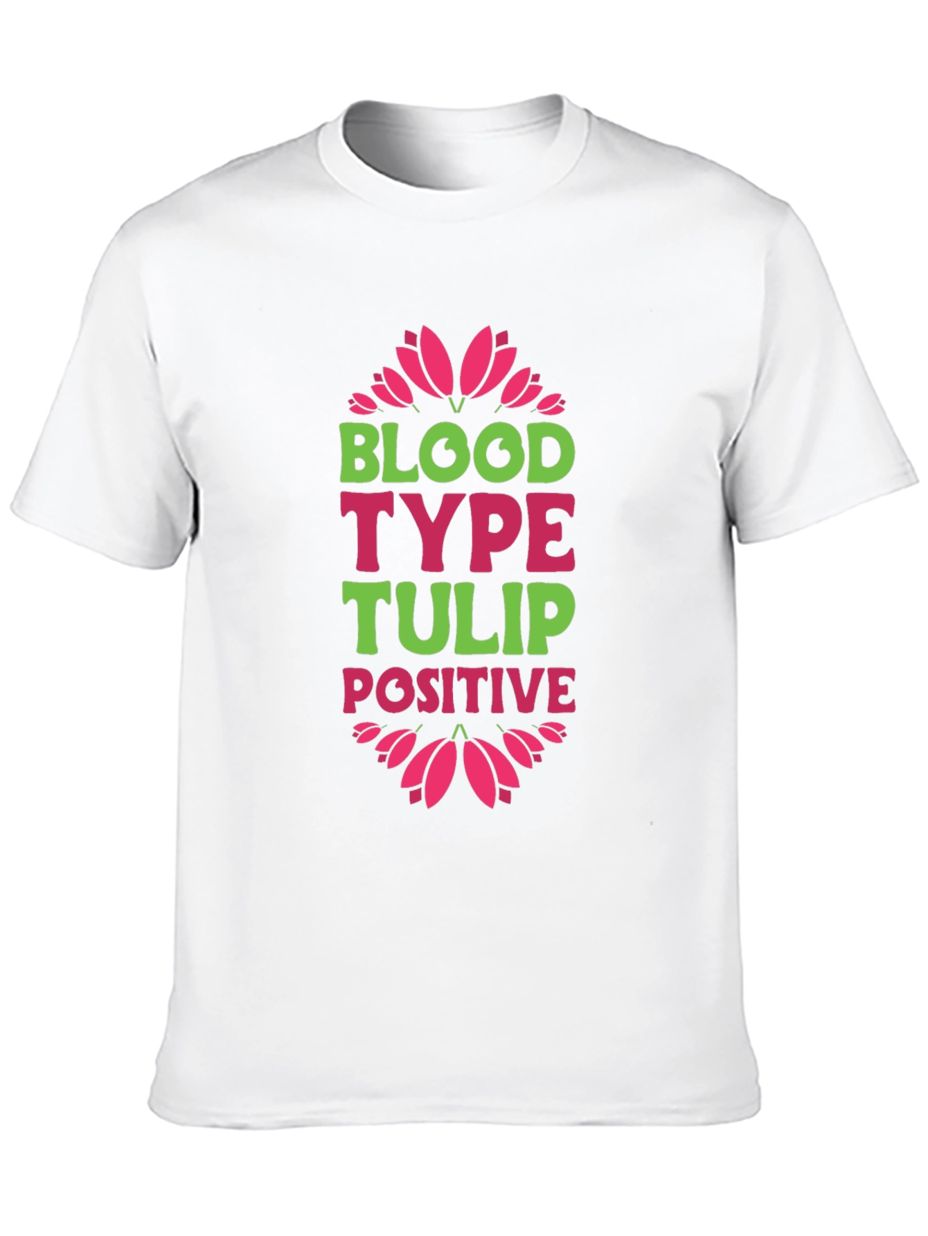 Black Blood Type Tulip Positive Graphic T-Shirt view 10