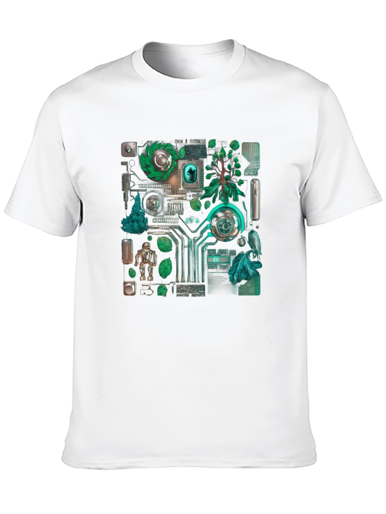 Black Eco-Tech Fusion Graphic Tee - Black Cotton Blend view 10