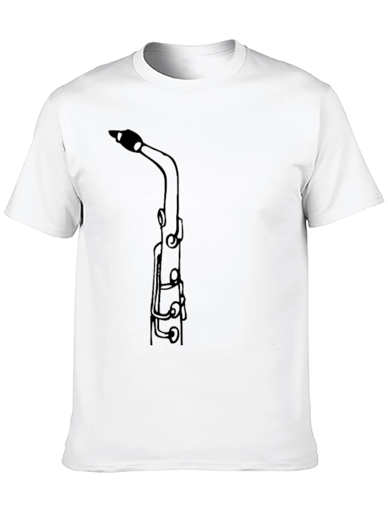 Black Saxophone Outline Graphic T-Shirt view 10