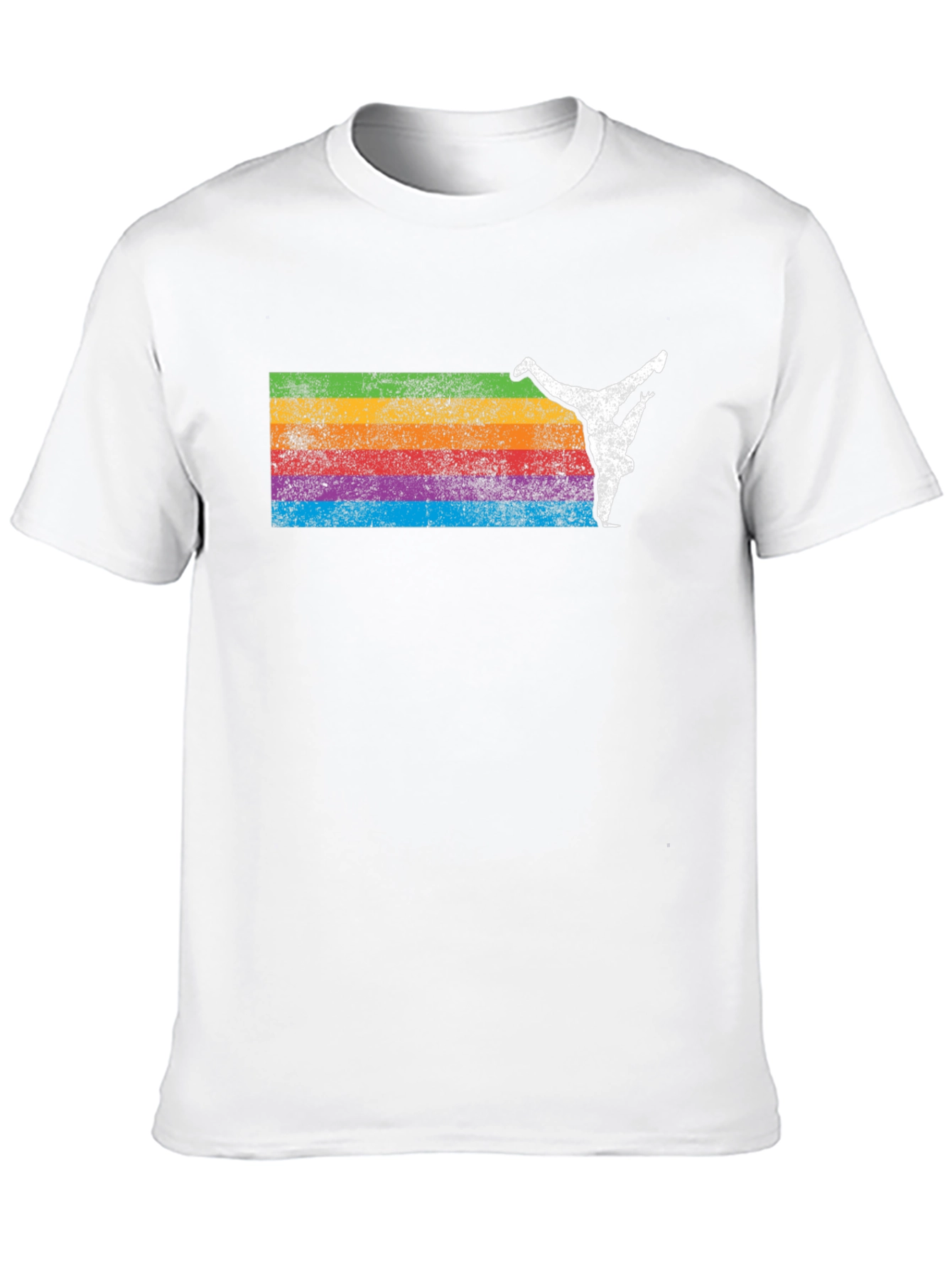 Black Retro Rainbow Breakdancer Graphic Tee view 10