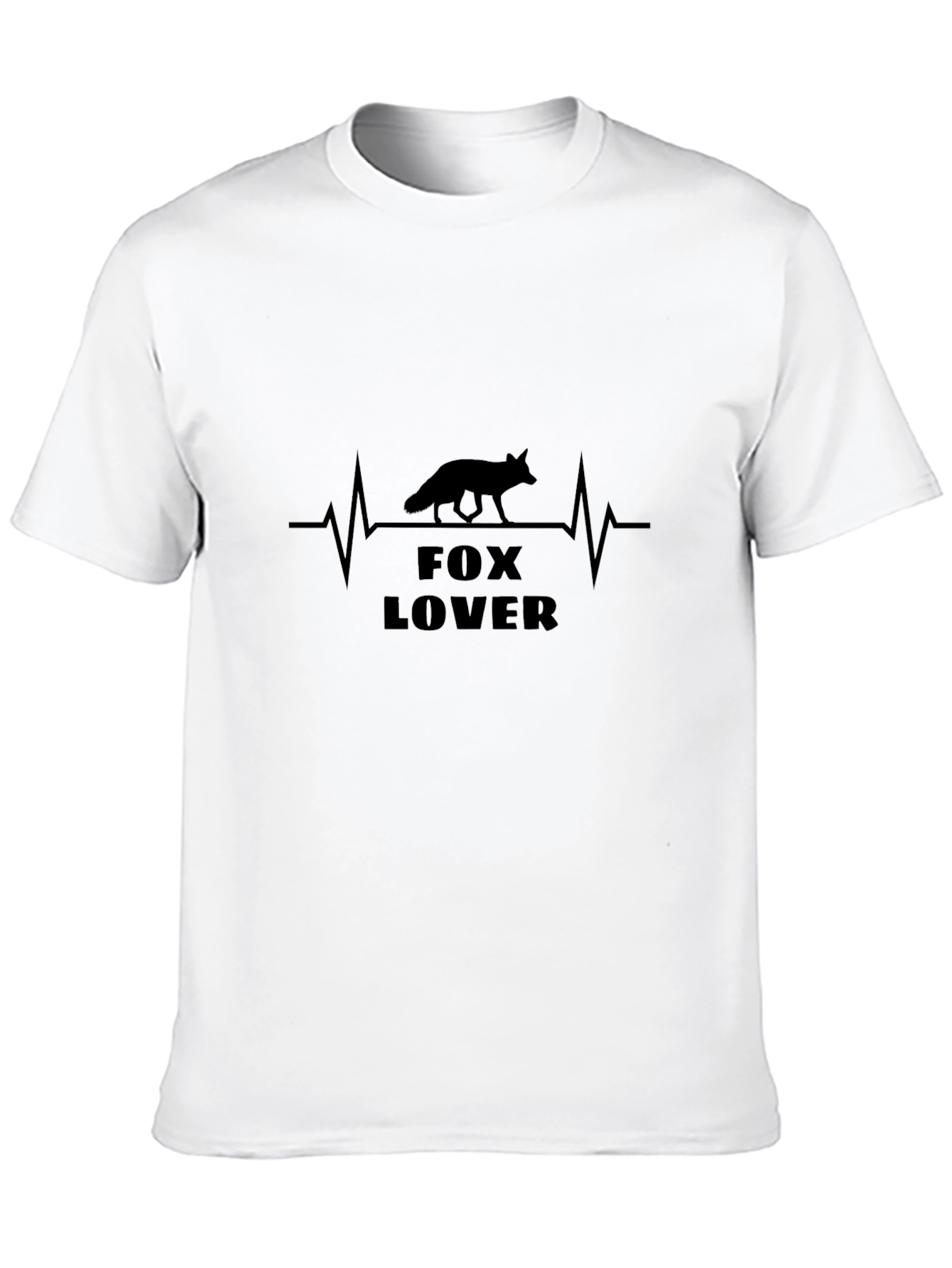 Black Fox Lover Heartbeat Black T-Shirt view 10