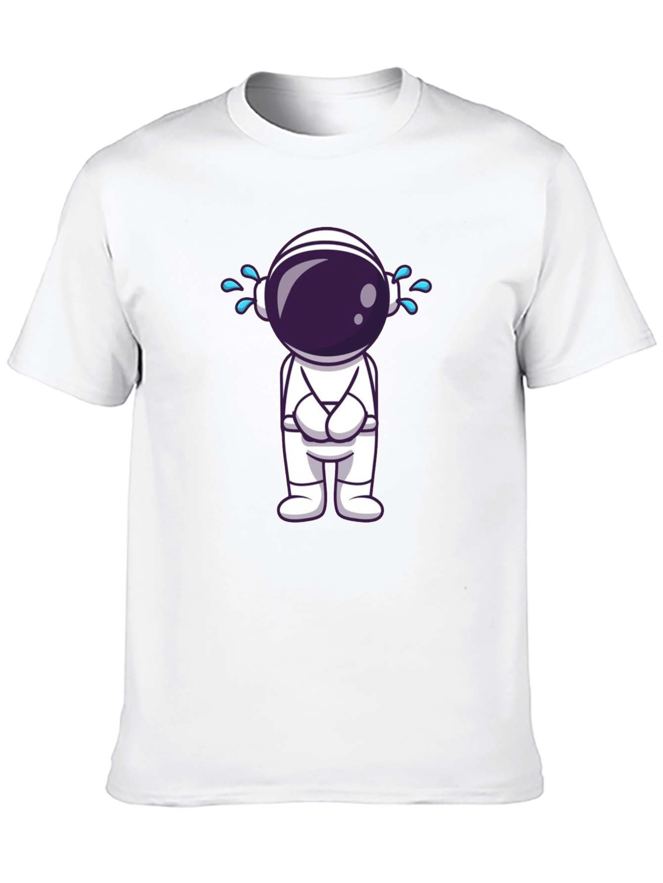 Black Sad Astronaut Graphic T-Shirt view 10
