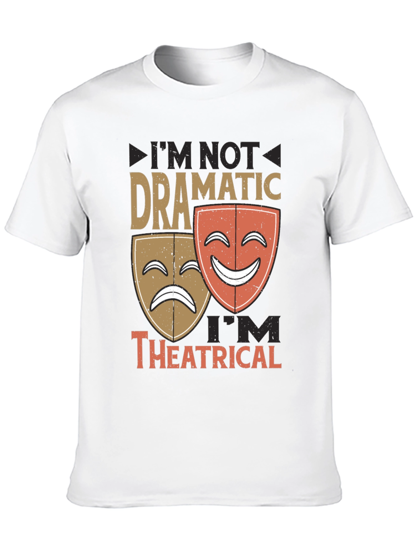 Black Dramatic vs. Theatrical Graphic T-Shirt view 10