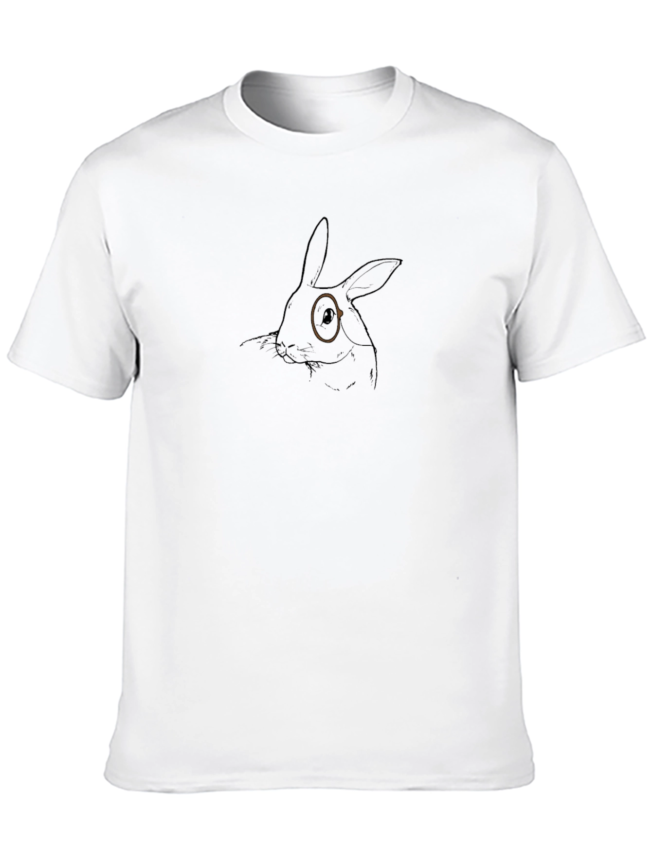 Black Stylish Rabbit Graphic Tee - Black Cotton T-Shirt view 10