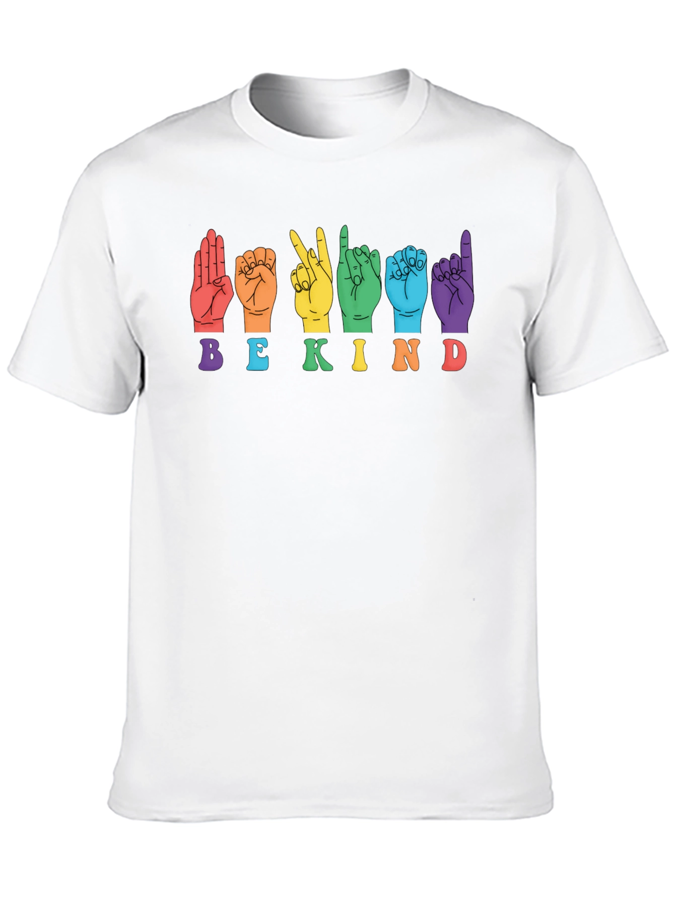Black Be Kind Sign Language Graphic T-Shirt view 10