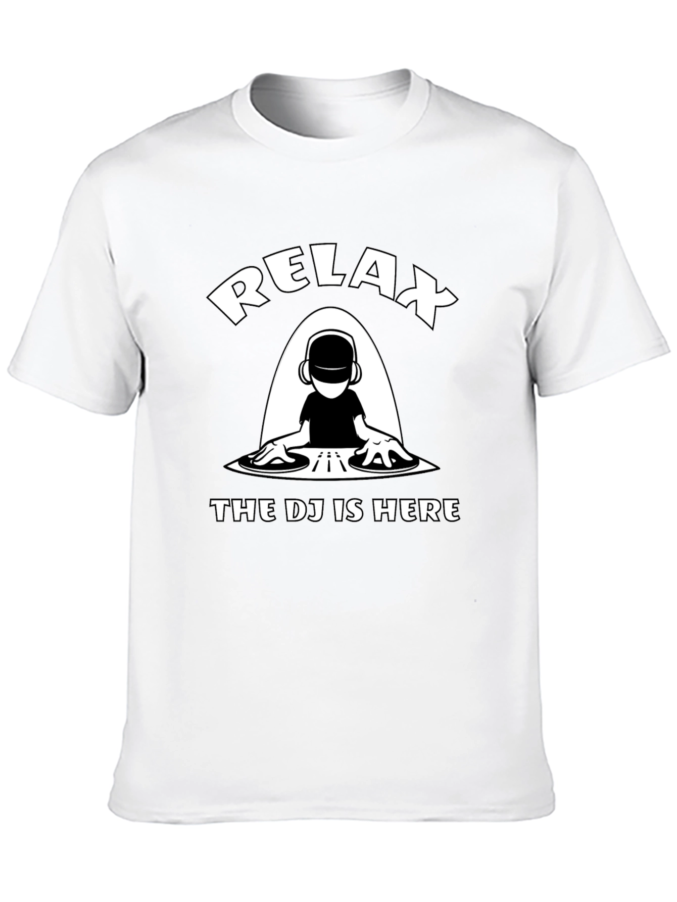 Black Relax, The DJ Is Here Black Graphic T-Shirt view 10