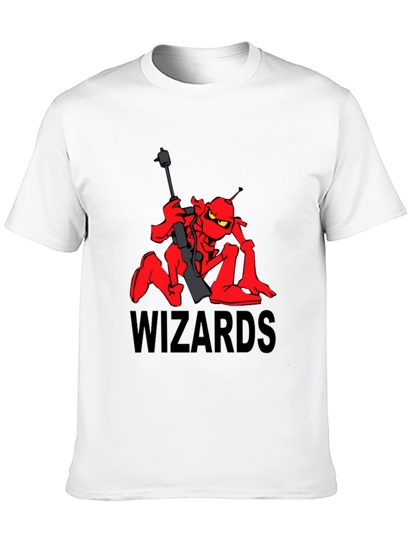 Black Wizards Cartoon T-Shirt - Red Alien Design view 10