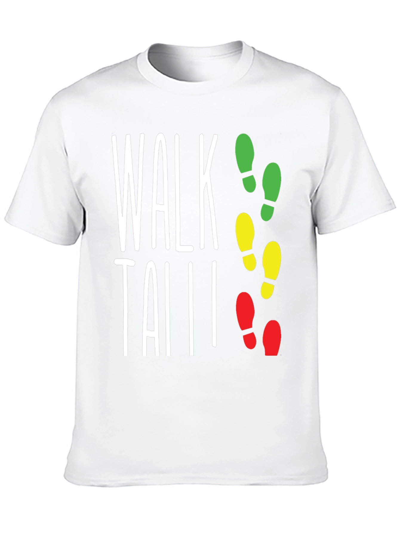 Black Walk Tall Traffic Light Footprint T-Shirt view 10
